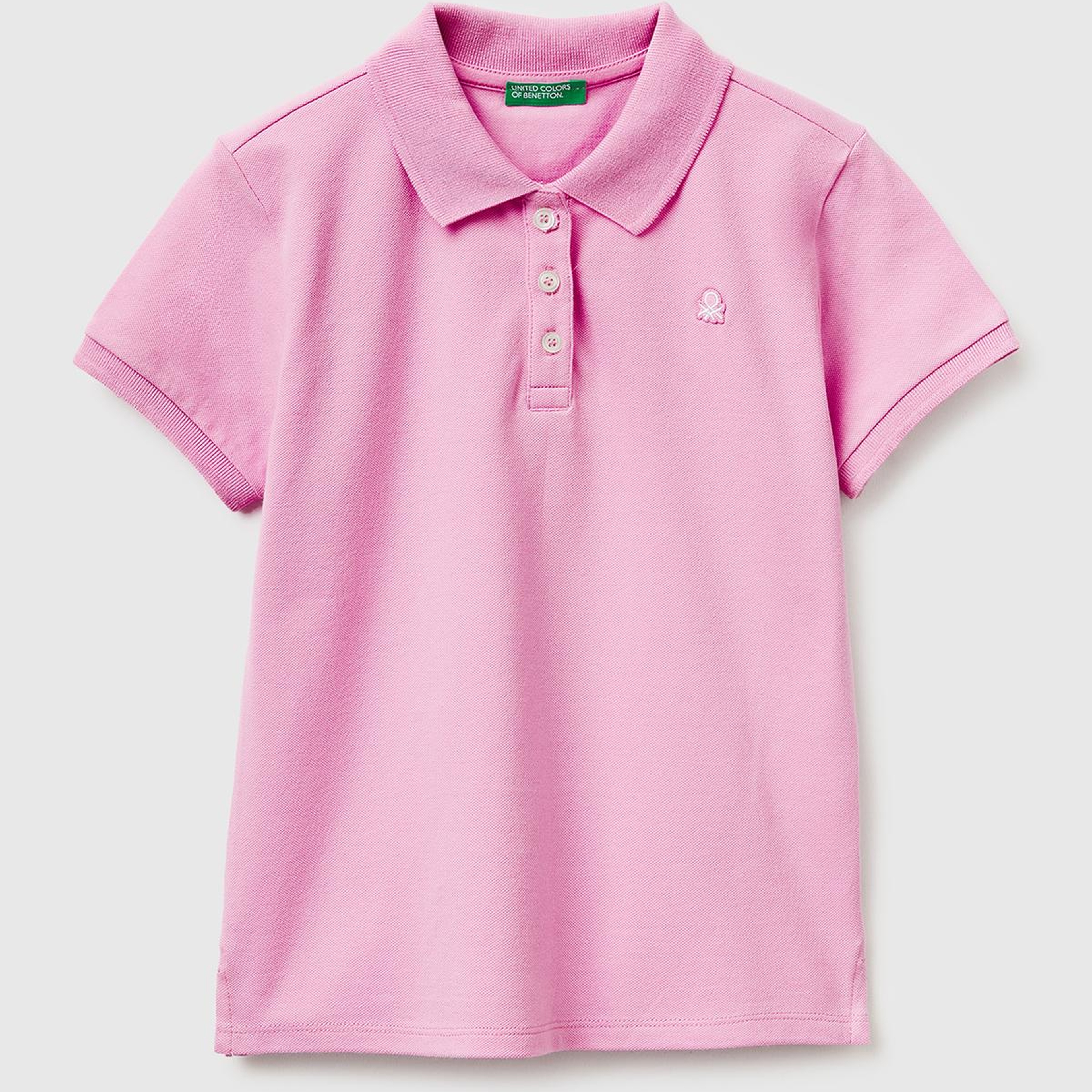 Kız Çocuk Pembe Logolu Pike Polo T-Shirt