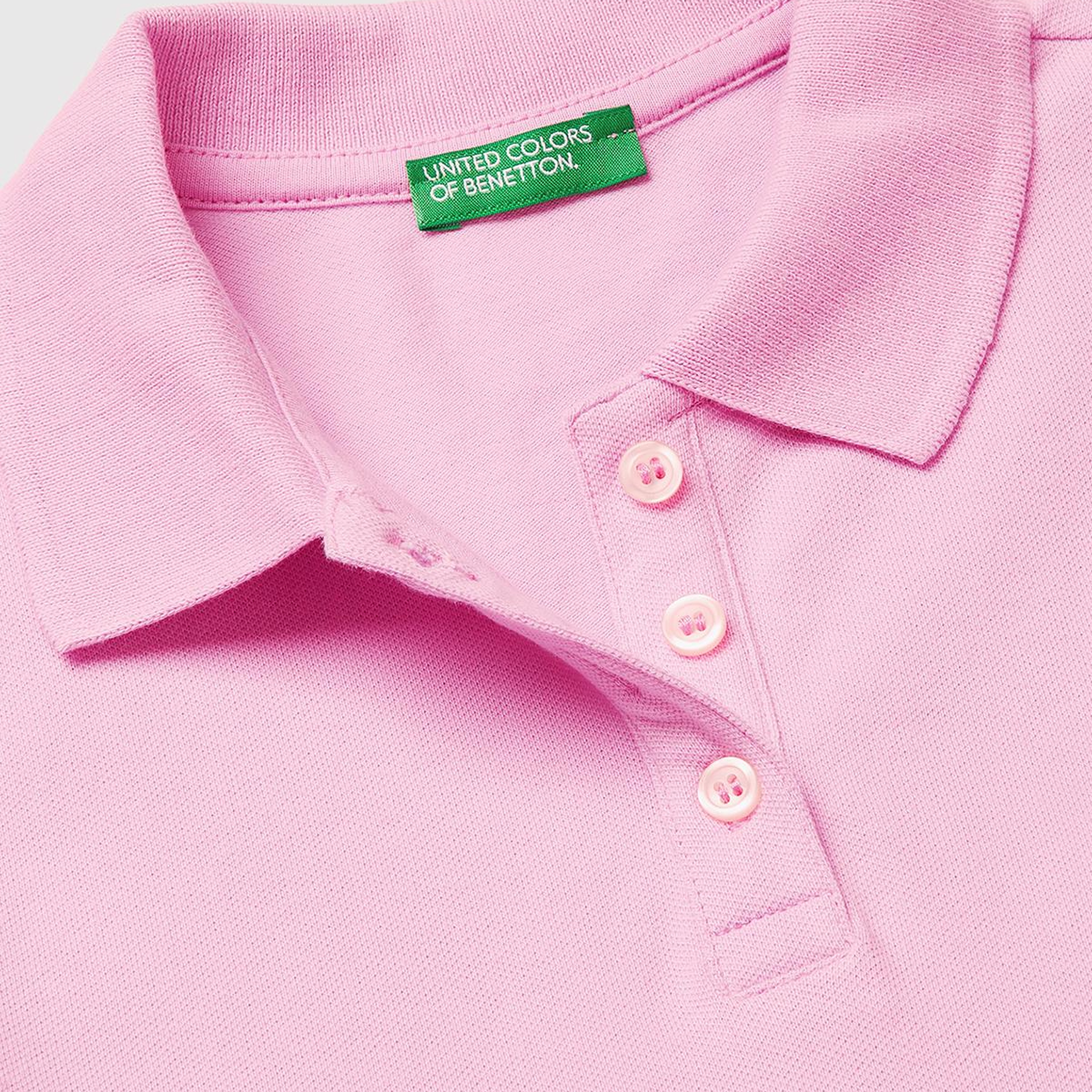 Kız Çocuk Pembe Logolu Pike Polo T-Shirt