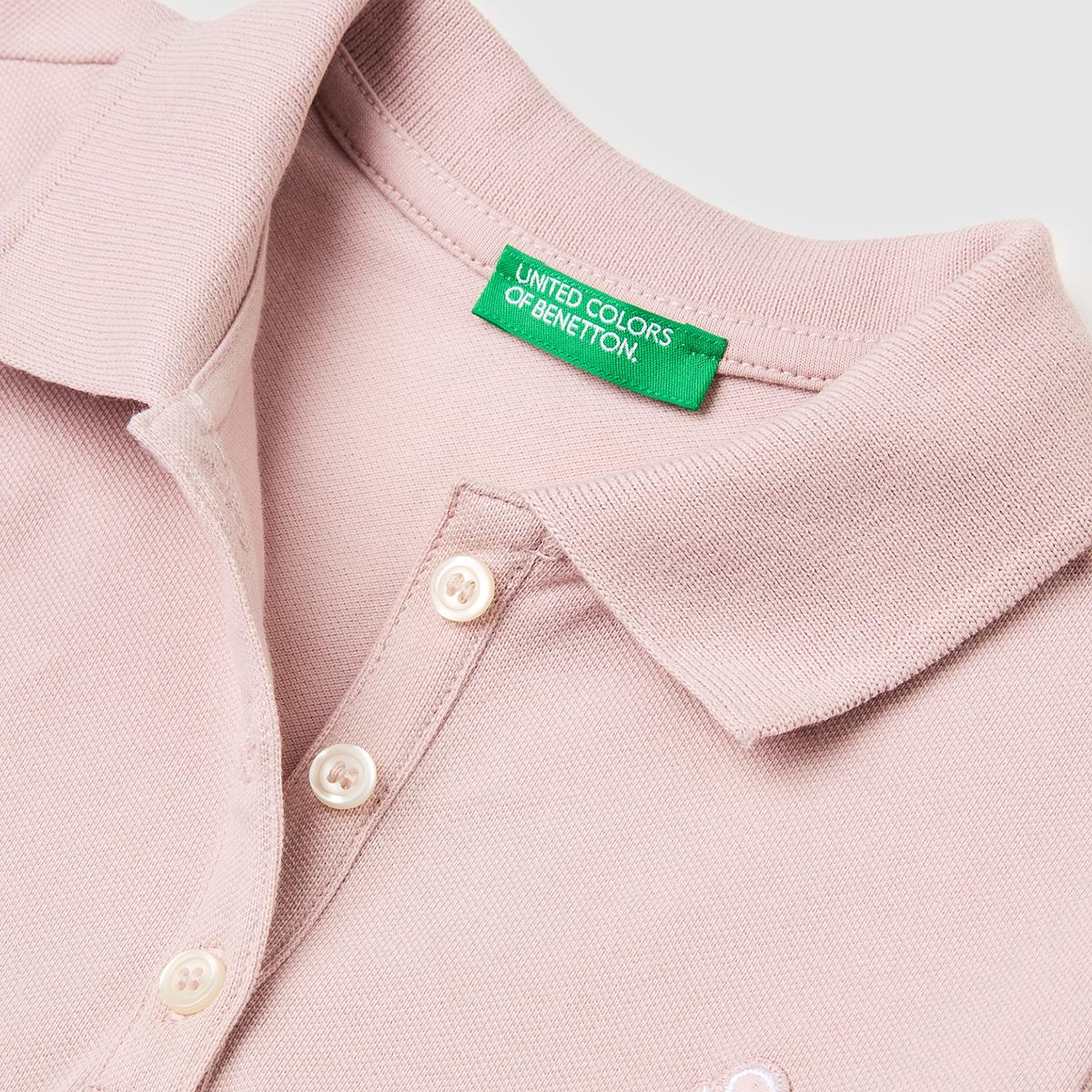 Kız Çocuk Gül Kurusu Logolu Pike Polo T-Shirt
