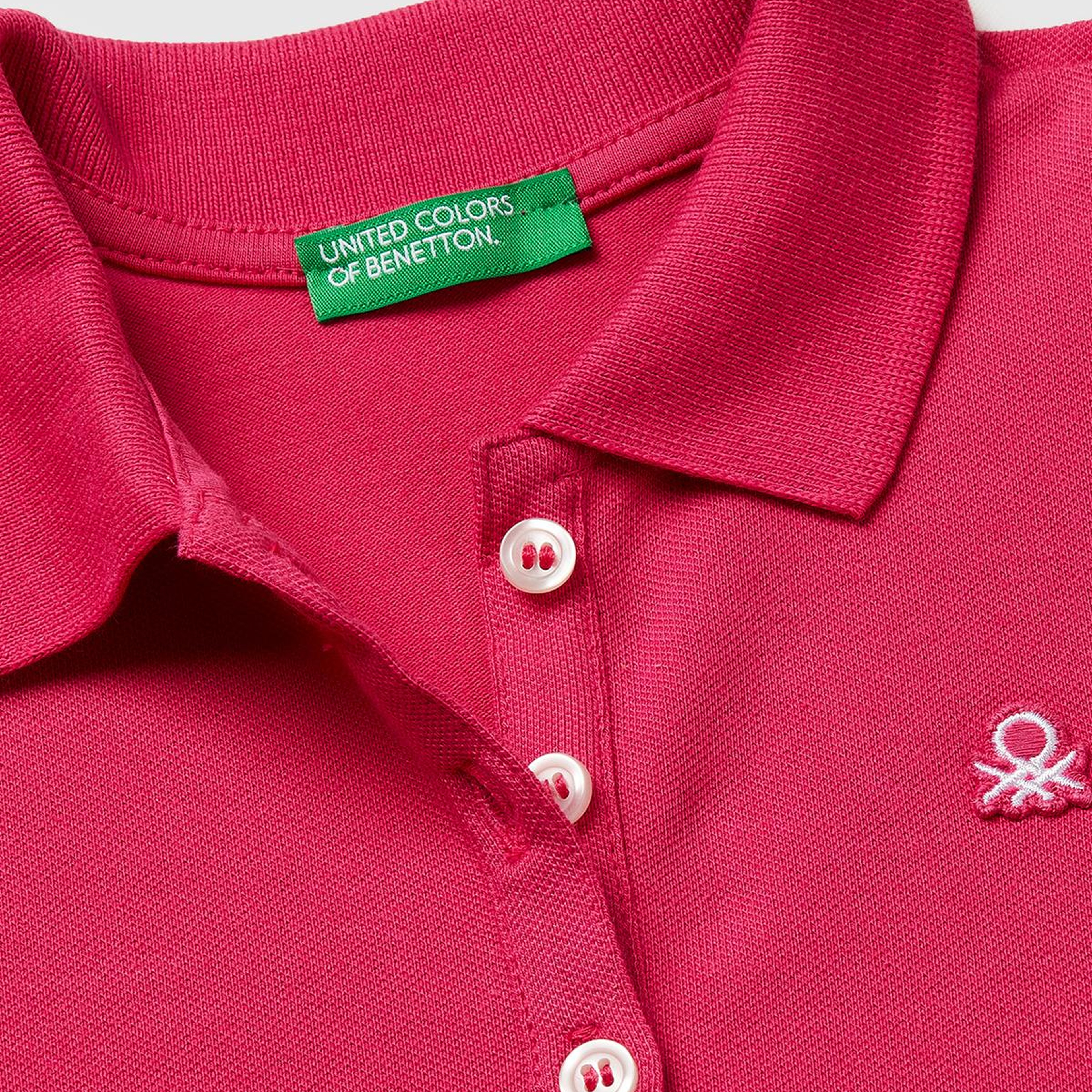 Kız Çocuk Koyu Pembe Logolu Pike Polo T-Shirt