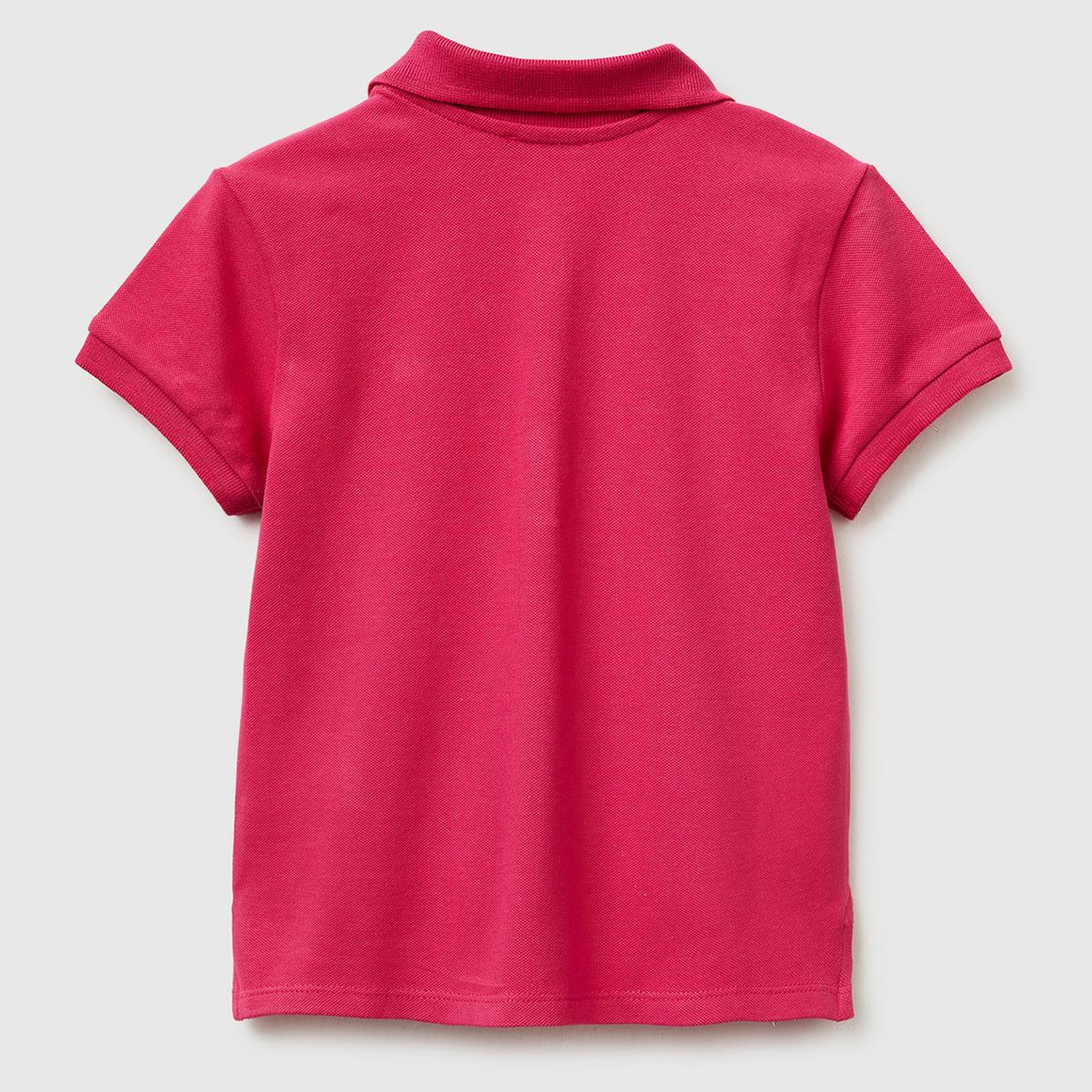 Kız Çocuk Koyu Pembe Logolu Pike Polo T-Shirt