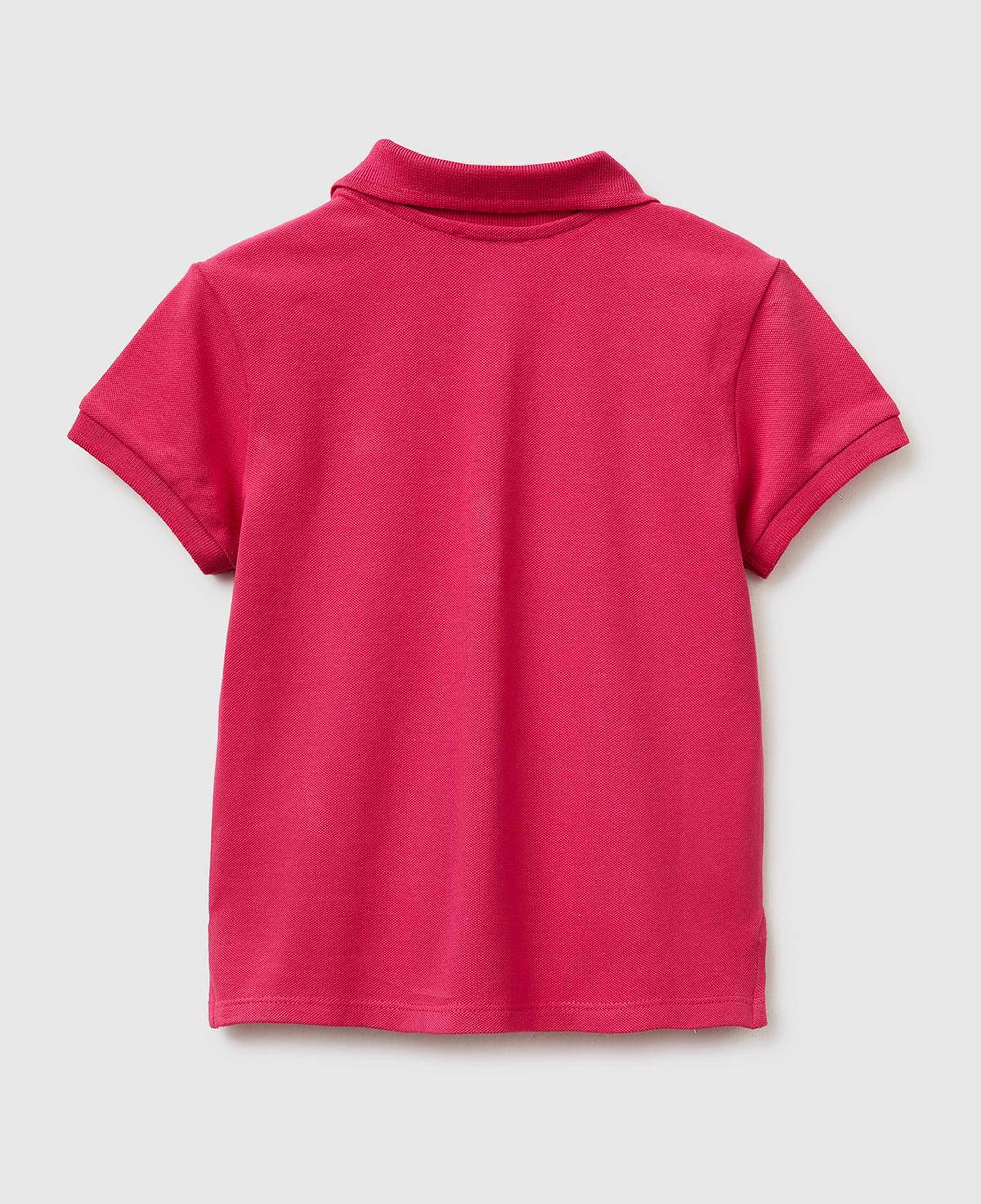 Kız Çocuk Koyu Pembe Logolu Pike Polo T-Shirt