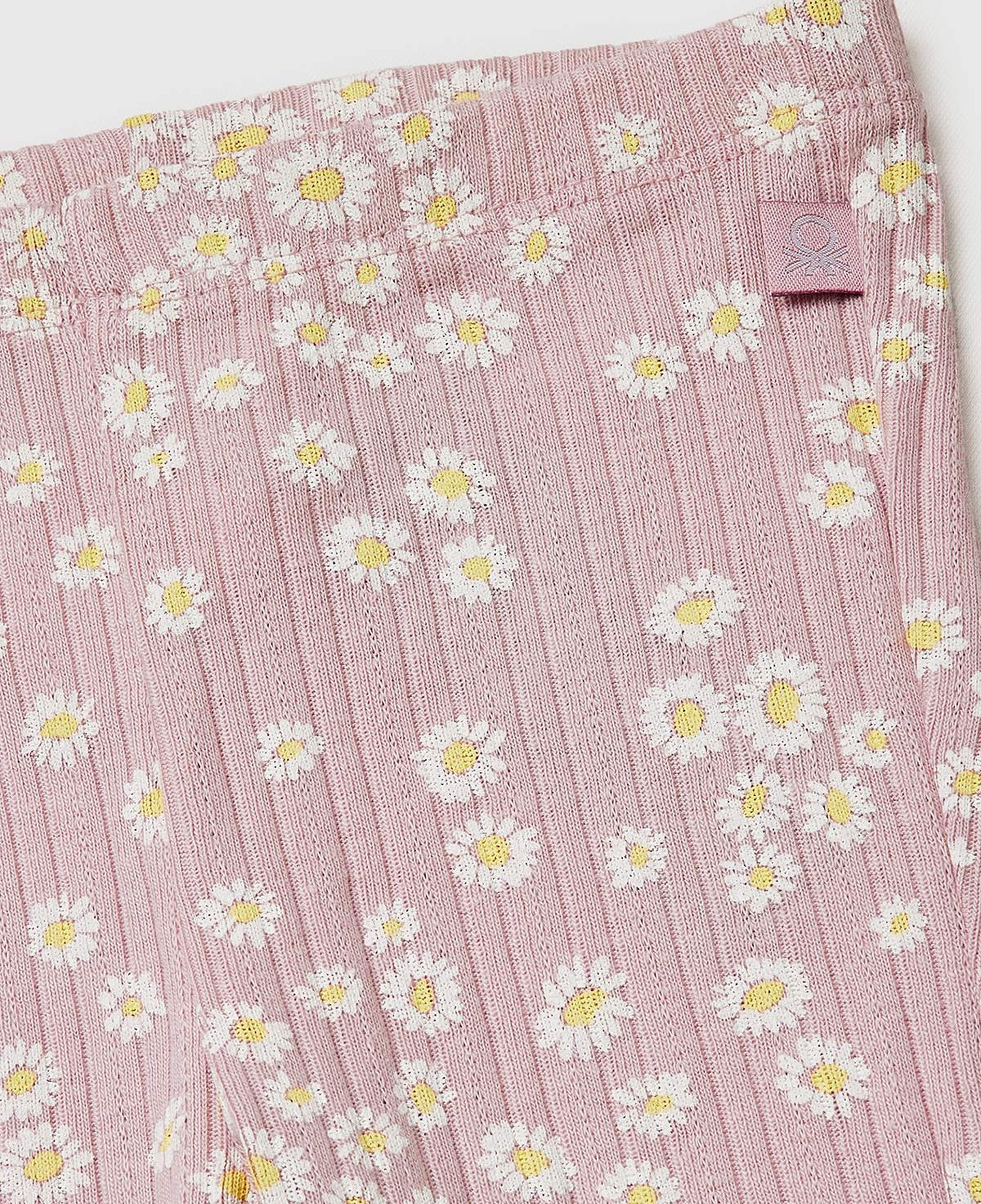 Kız Çocuk Gül Kurusu Desenli Slim Fit Tayt