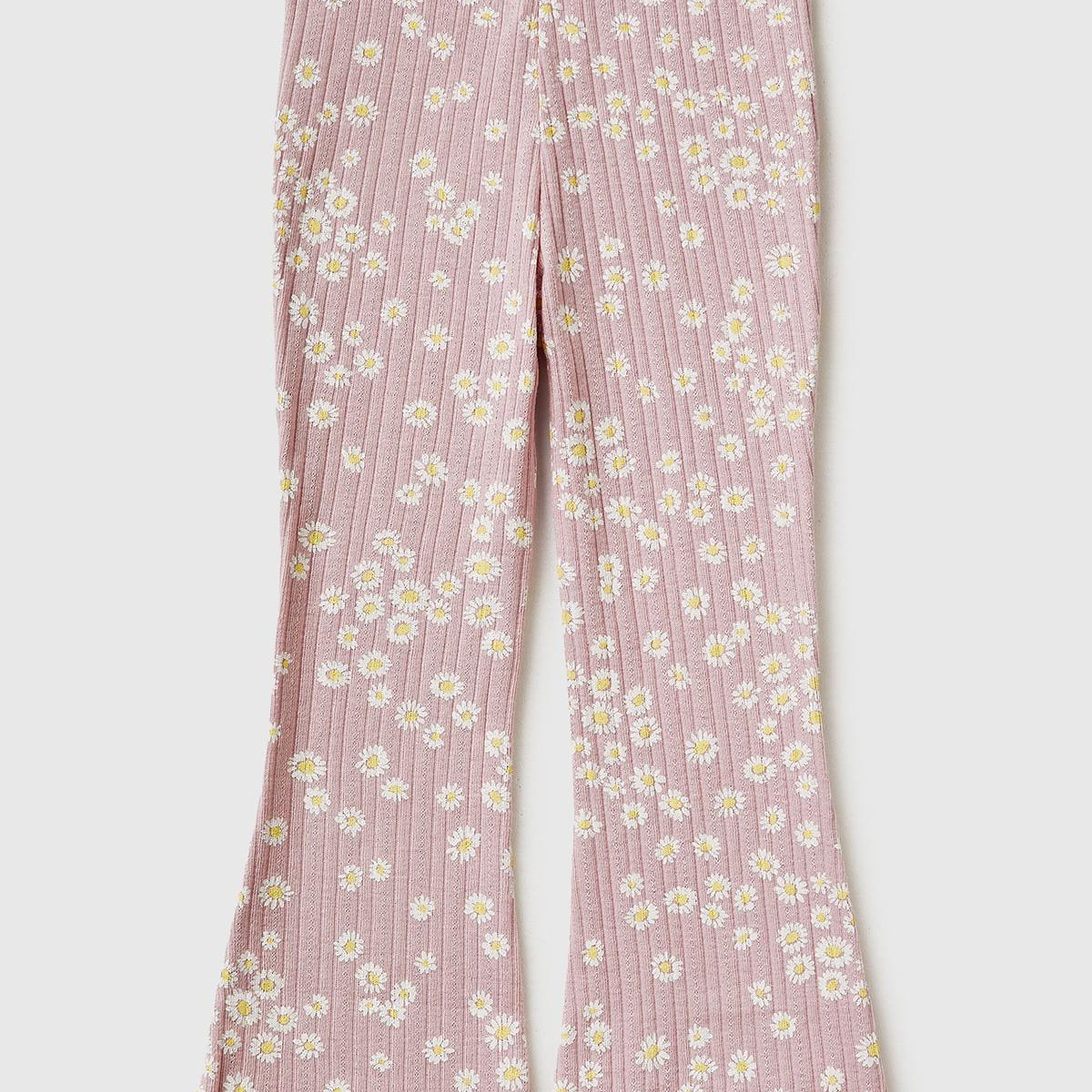 Kız Çocuk Gül Kurusu Desenli Slim Fit Tayt