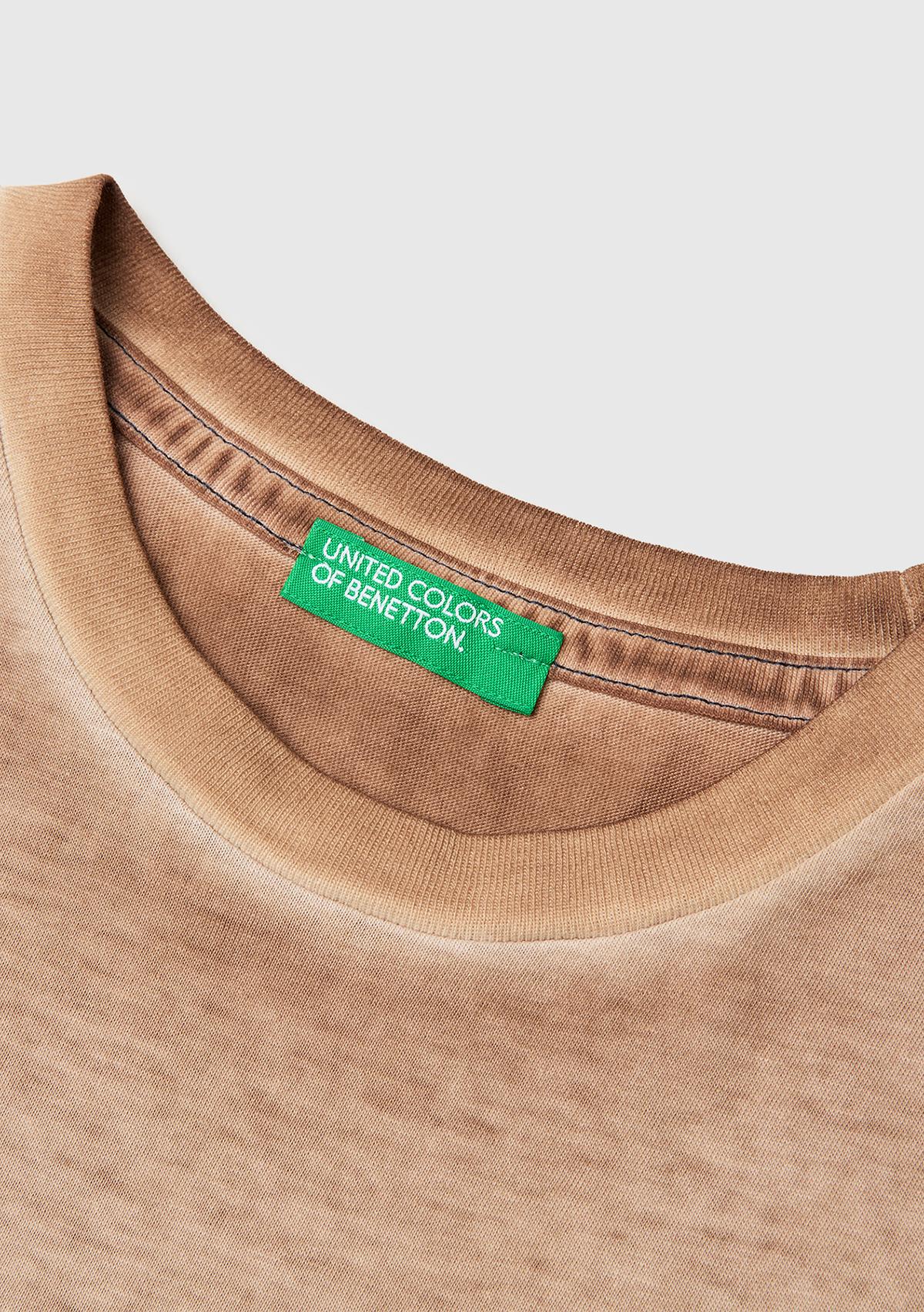 Erkek Çocuk Kahverengi Çoklu Baskılı Yuvarlak Yaka T-Shirt