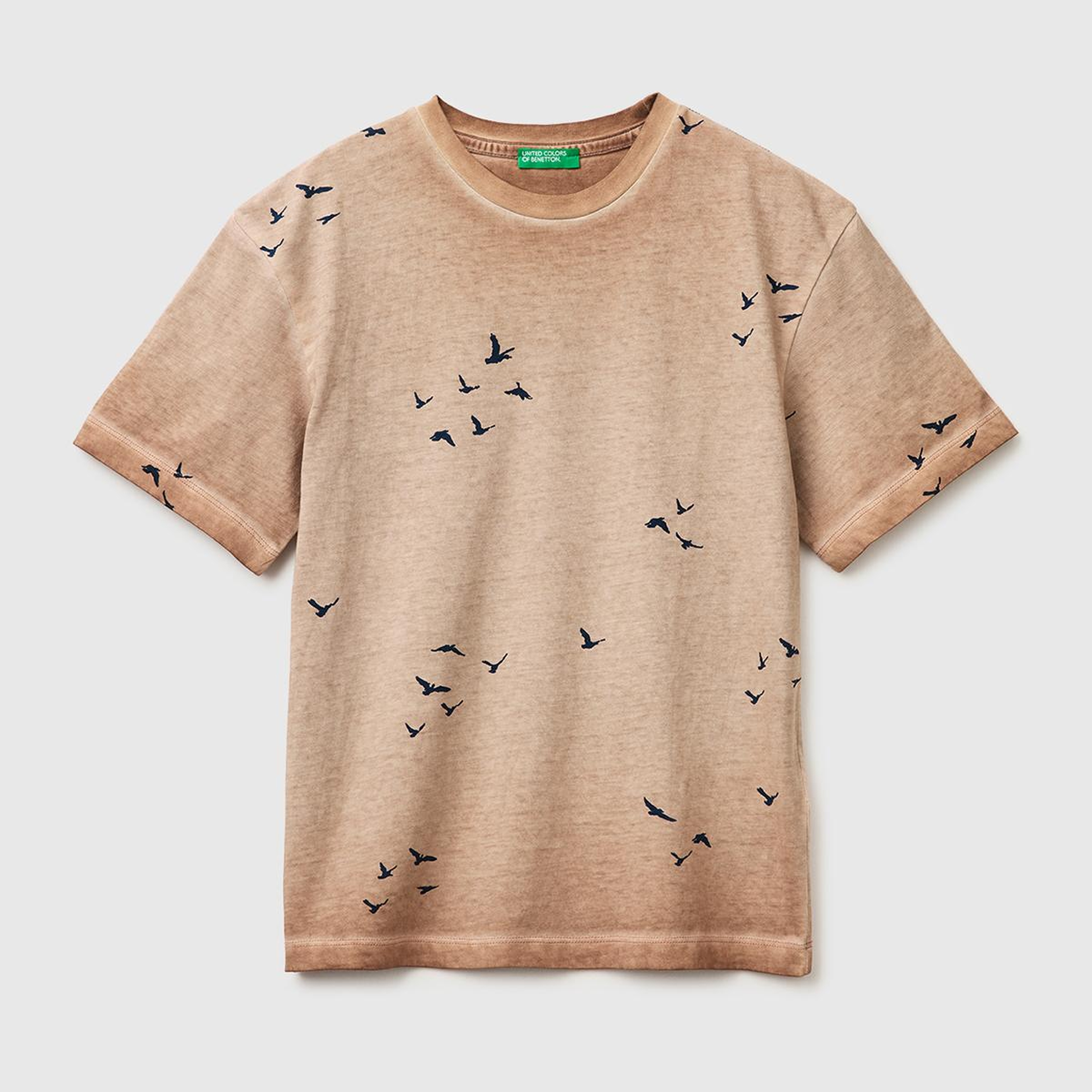 Erkek Çocuk Kahverengi Çoklu Baskılı Yuvarlak Yaka T-Shirt