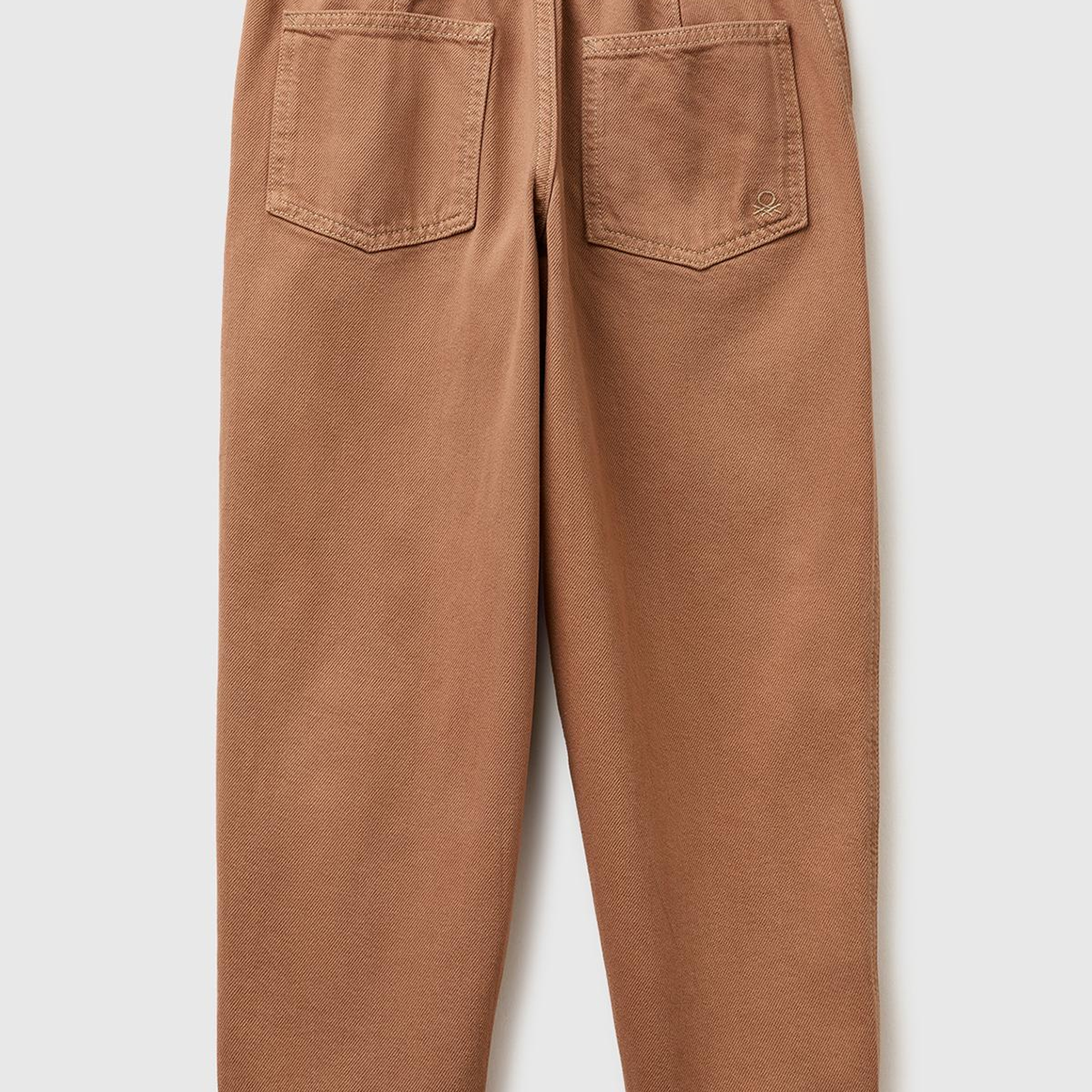 Erkek Çocuk Kahverengi Cebi Logo Nakışlı Jogger Pantolon