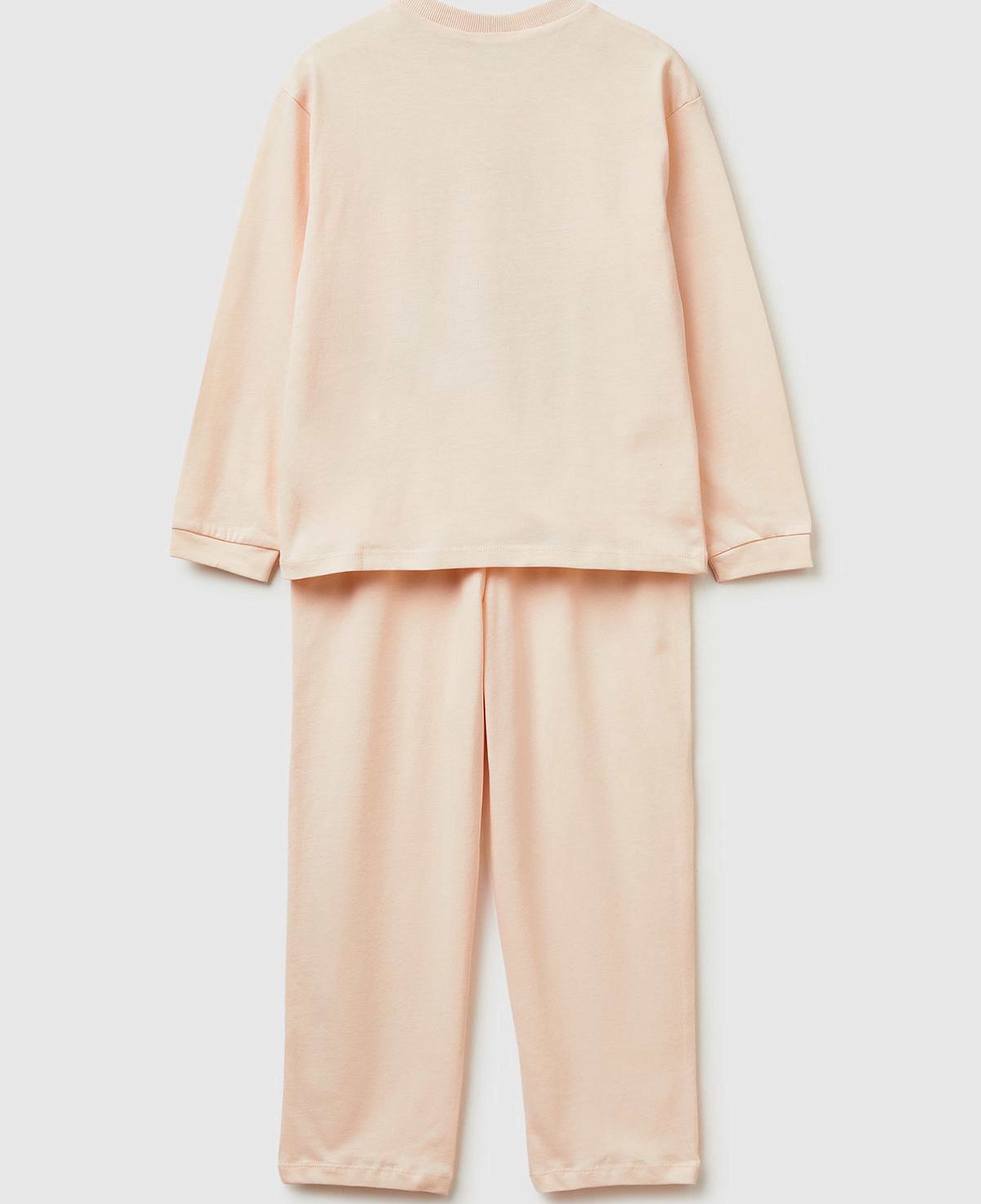 Erkek Çocuk Yavruağzı Kabarık Simli Baskılı Uzun Kollu Pijama Takımı