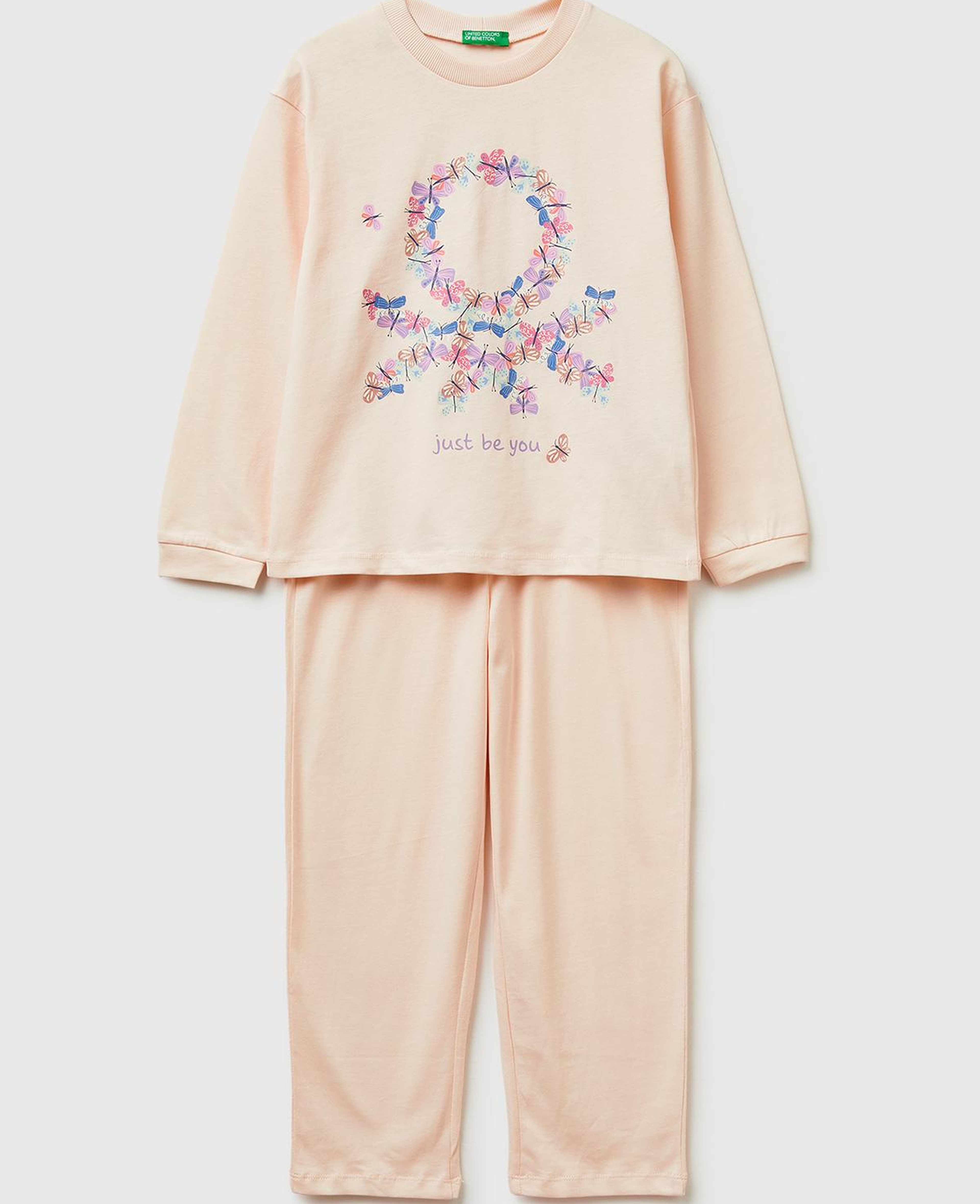 Erkek Çocuk Yavruağzı Kabarık Simli Baskılı Uzun Kollu Pijama Takımı