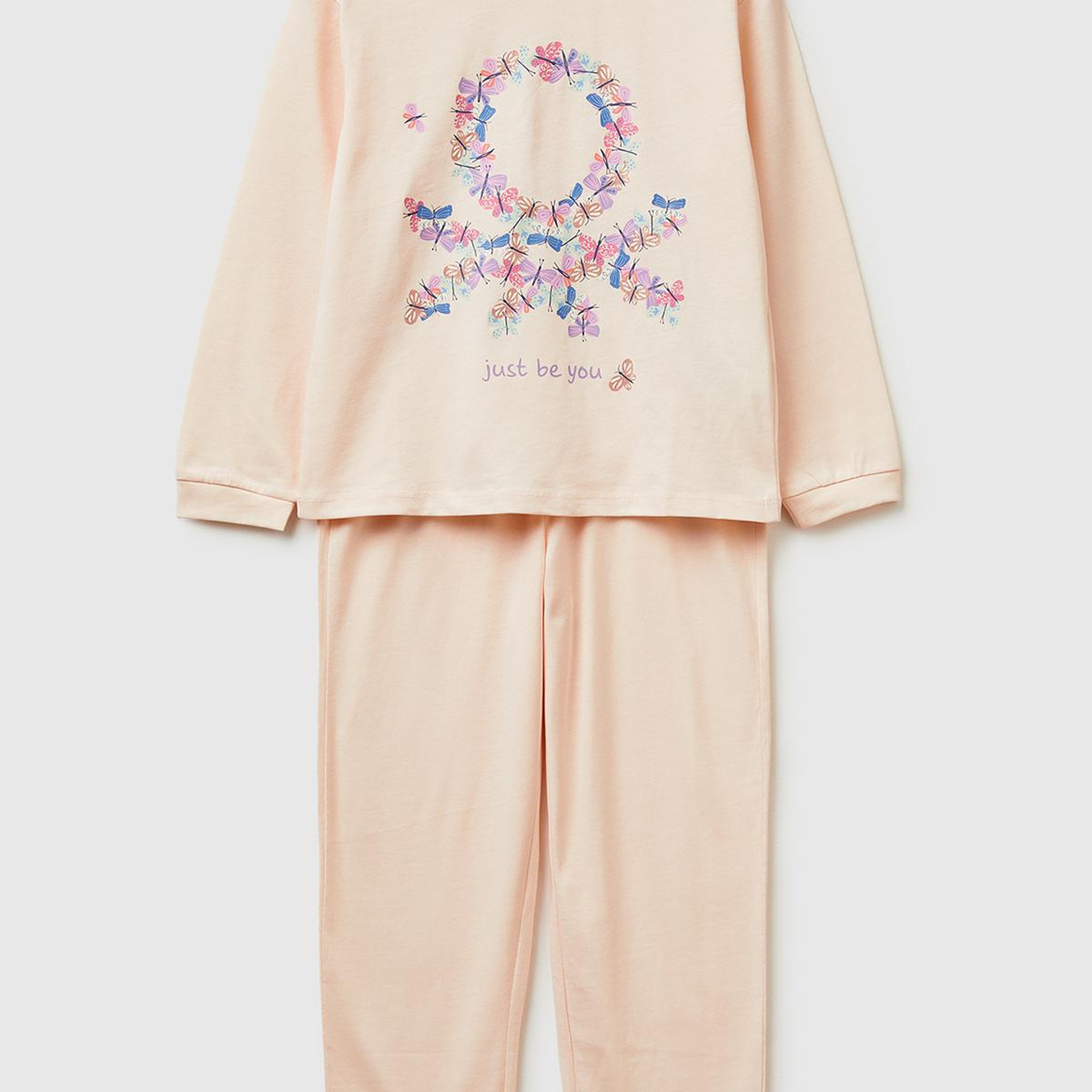 Erkek Çocuk Yavruağzı Kabarık Simli Baskılı Uzun Kollu Pijama Takımı
