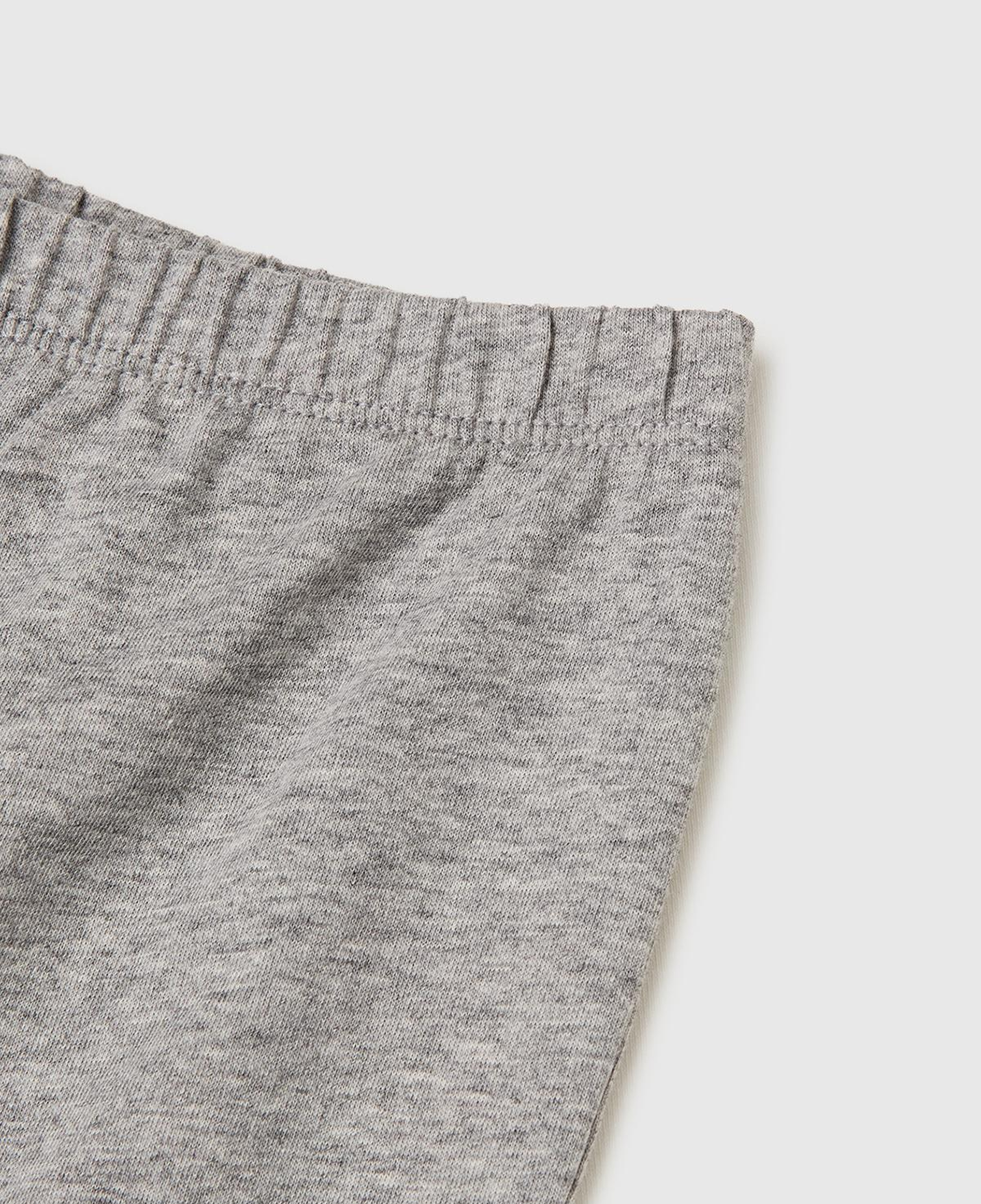 Erkek Çocuk Gri melanj Kabarık Simli Baskılı Uzun Kollu Pijama Takımı