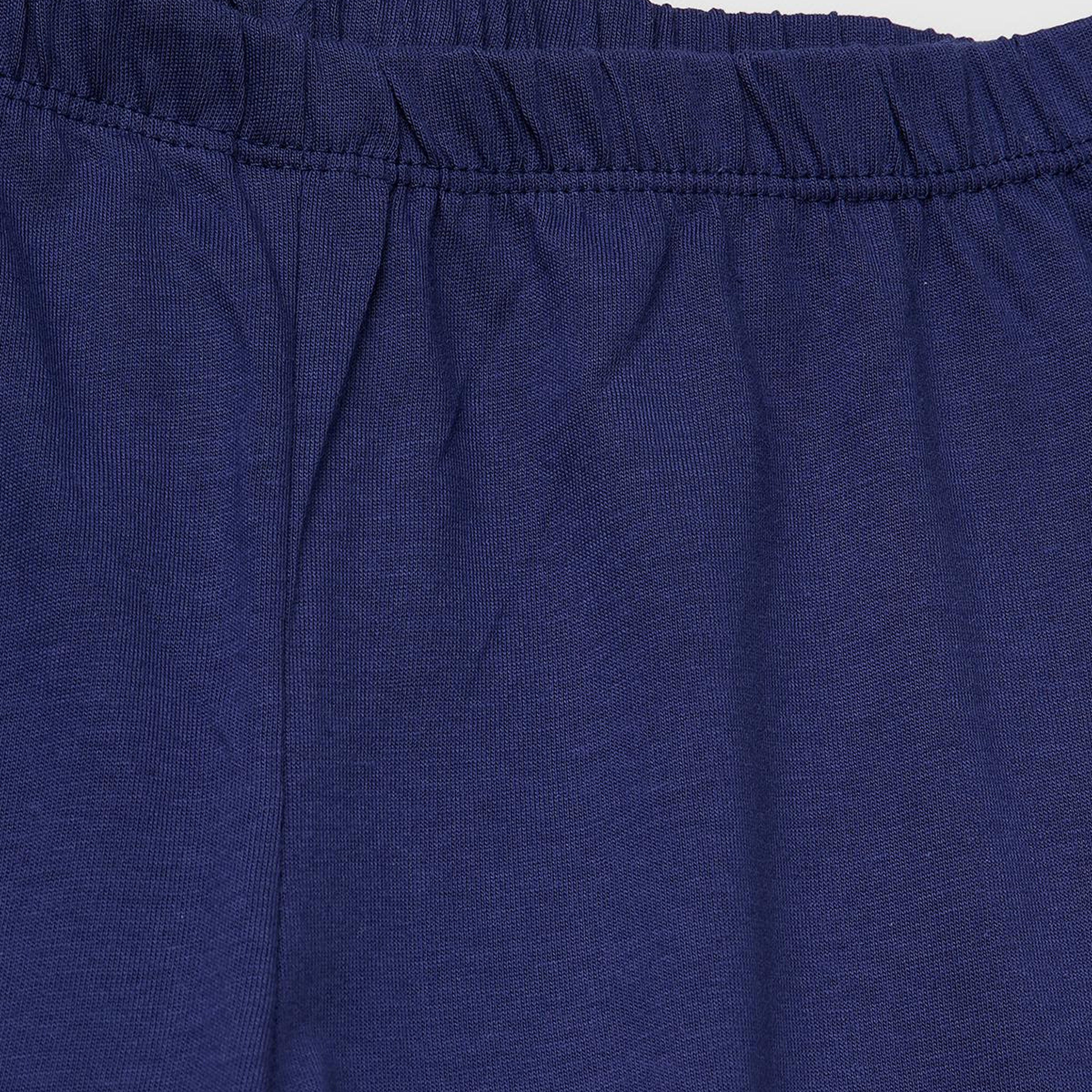 Erkek Çocuk Beyaz Göğsü Logolu Kontrast Detaylı Şortlu Pijama Takımı