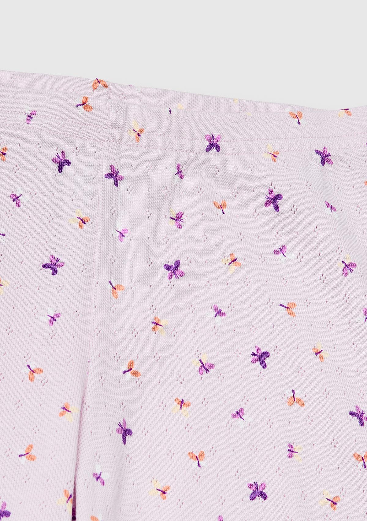 Kız Çocuk Siyah Mix Desenli Fırfır Detaylı Kısa Kollu Şortlu Pijama Takımı