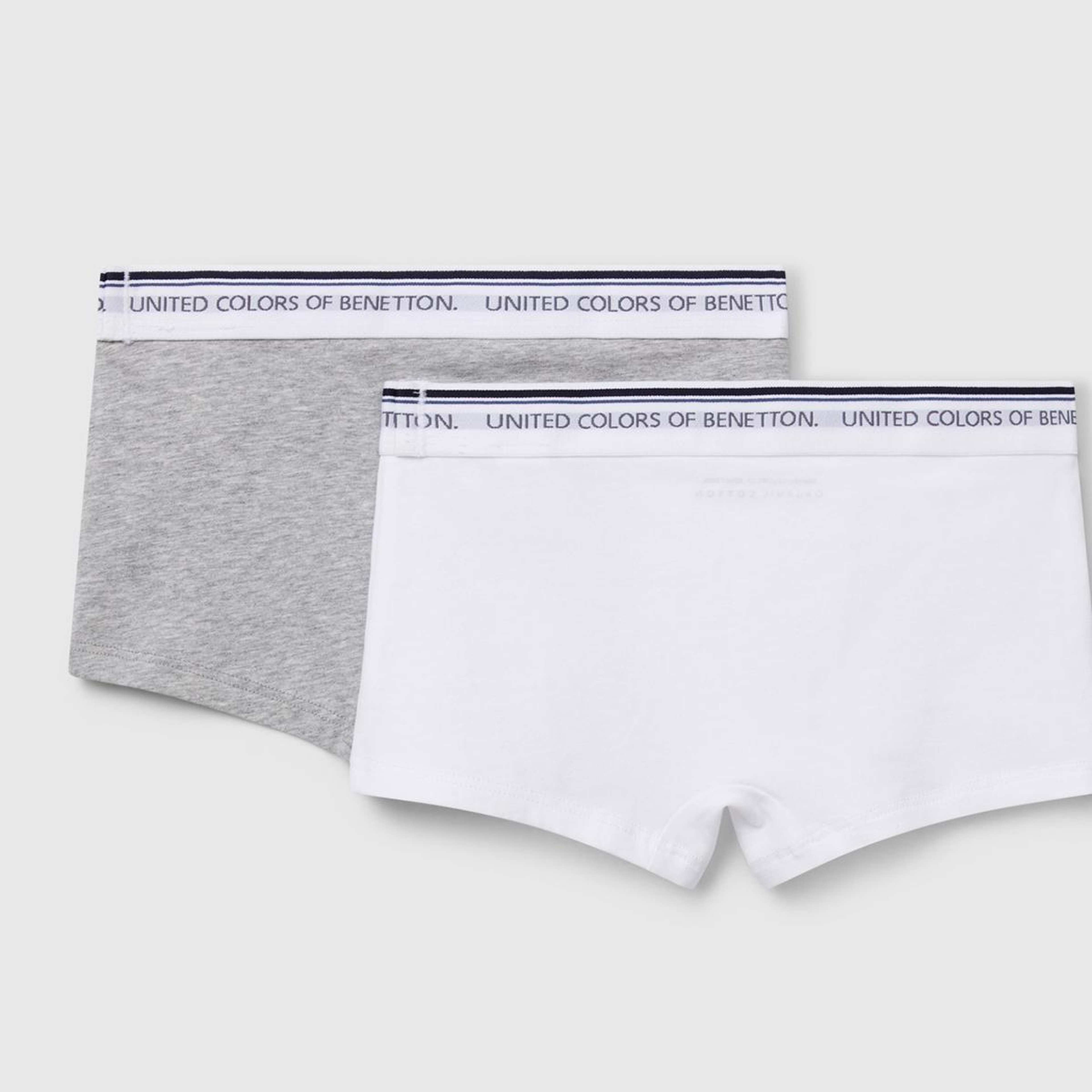 Erkek Çocuk Gri melanj Beli Logo Baskılı 2'li Boxer Seti