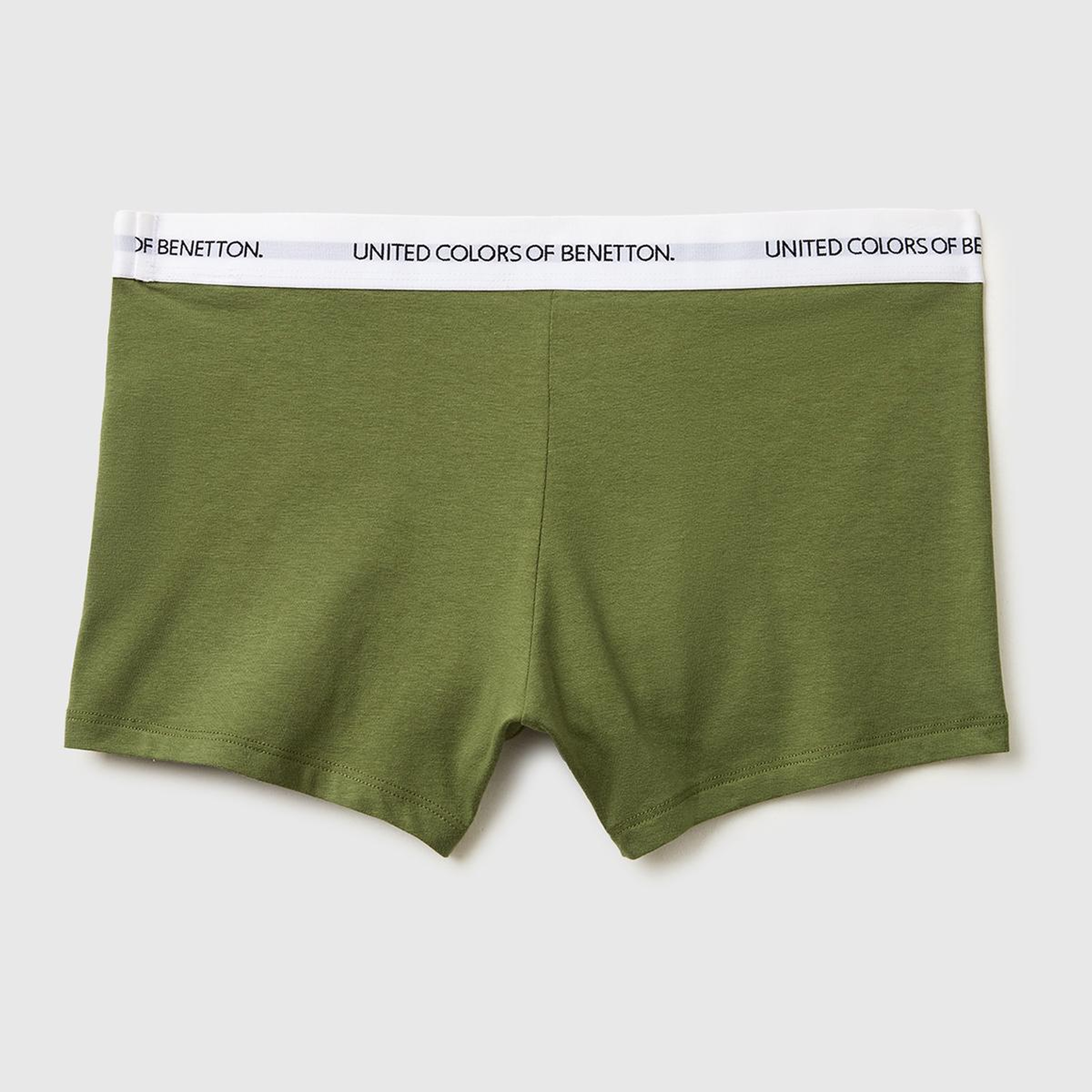 Erkek Haki Logo Yazı Şeritli Koton Boxer