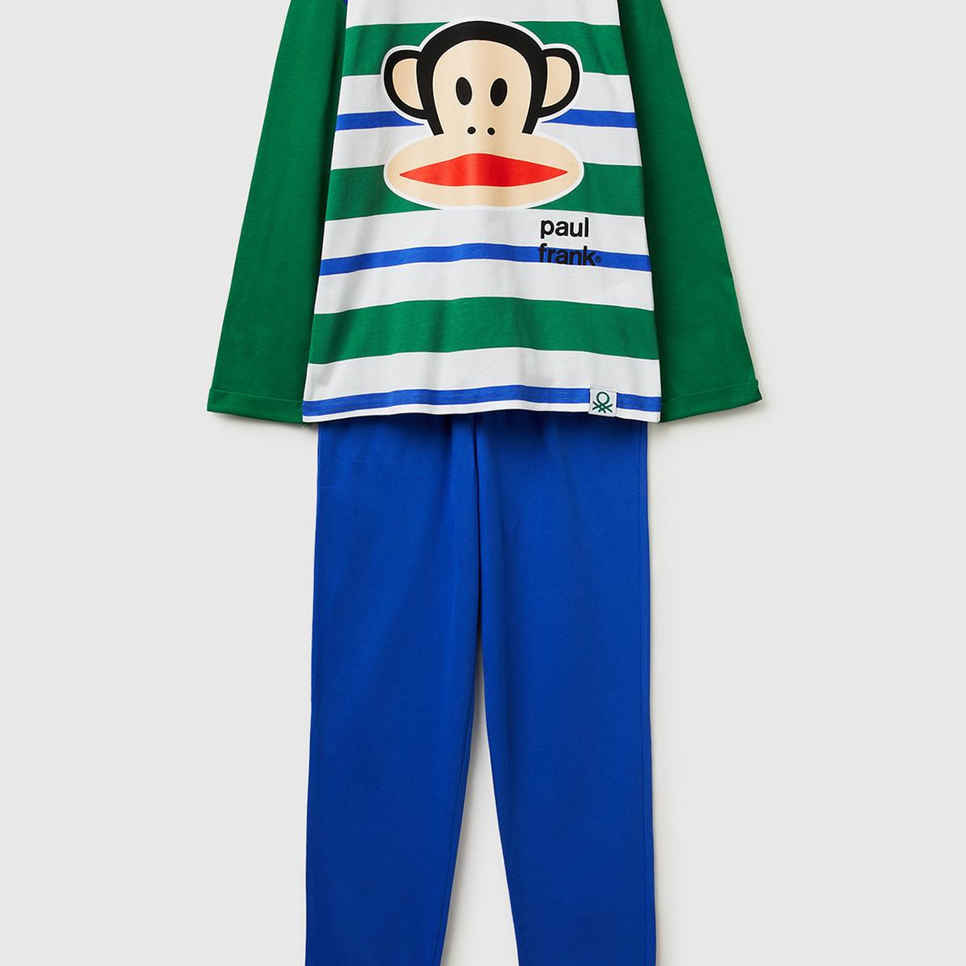 Erkek Çocuk Turuncu Desenli Paul Frank Baskılı Kontrast Renkli Uzun Kollu Pijama Takımı