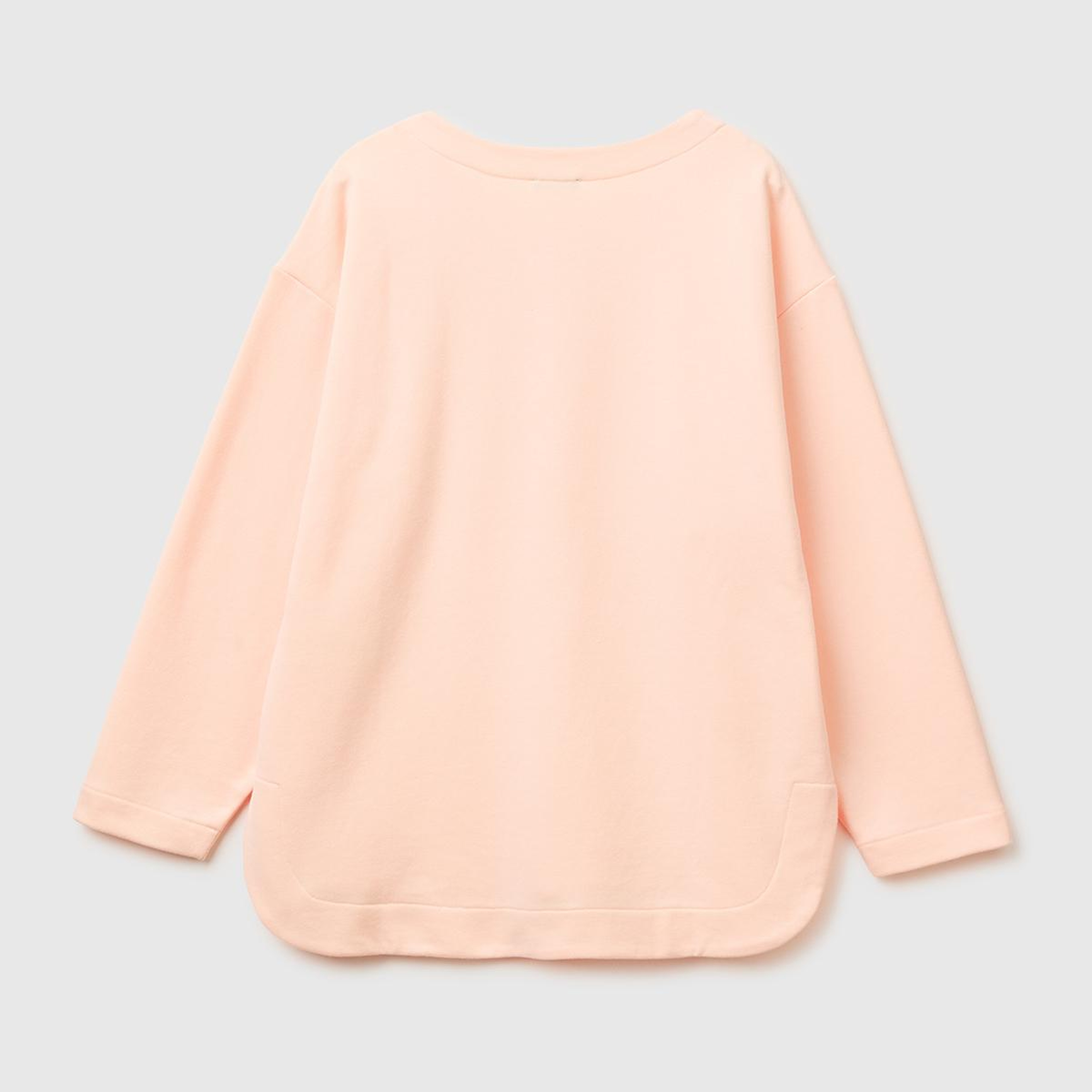 Kadın Krem Pamuk Karışımlı Simli Baskılı Yuvarlak Yaka Sweatshirt
