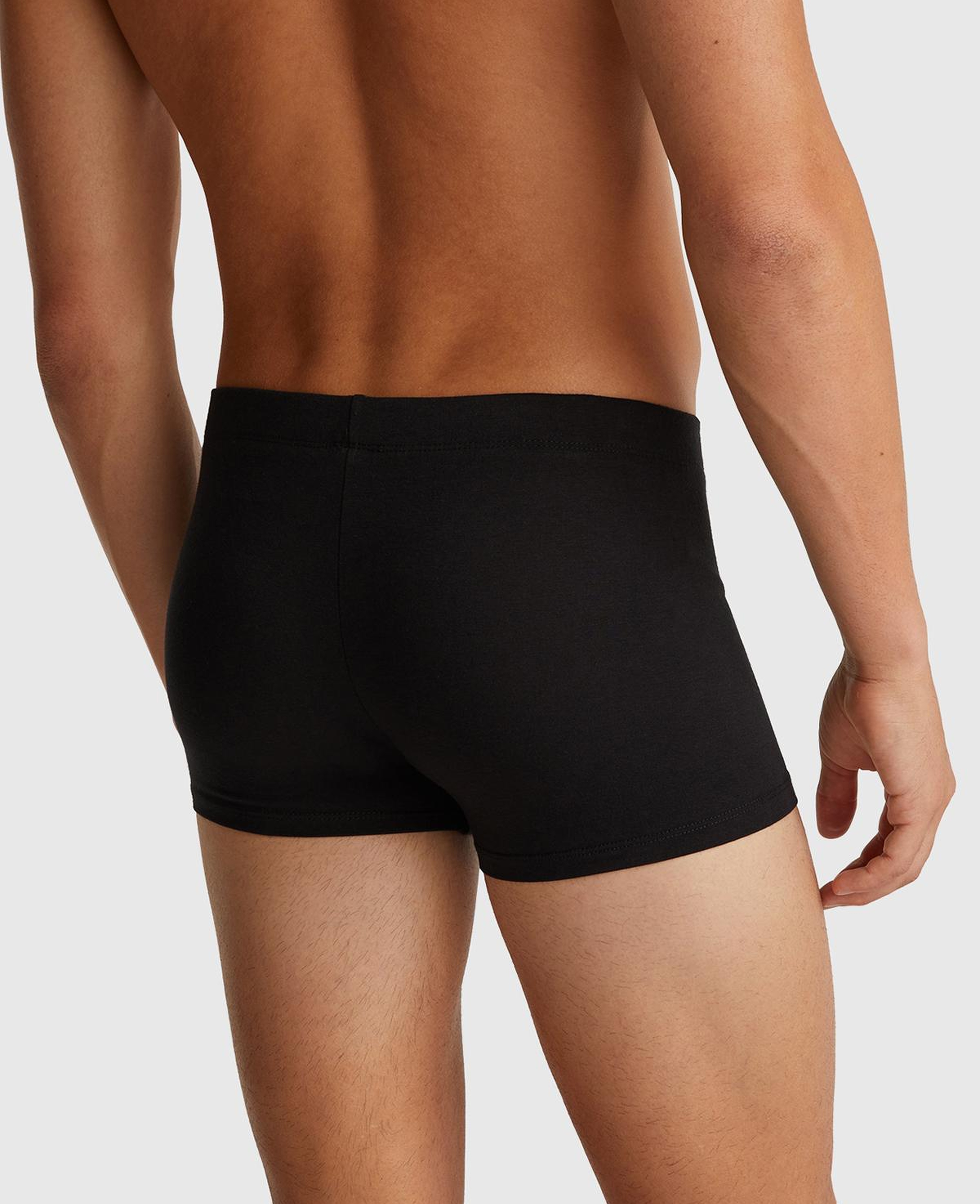 Erkek Siyah  Pamuk Karışımlı Logo Etiketli Boxer