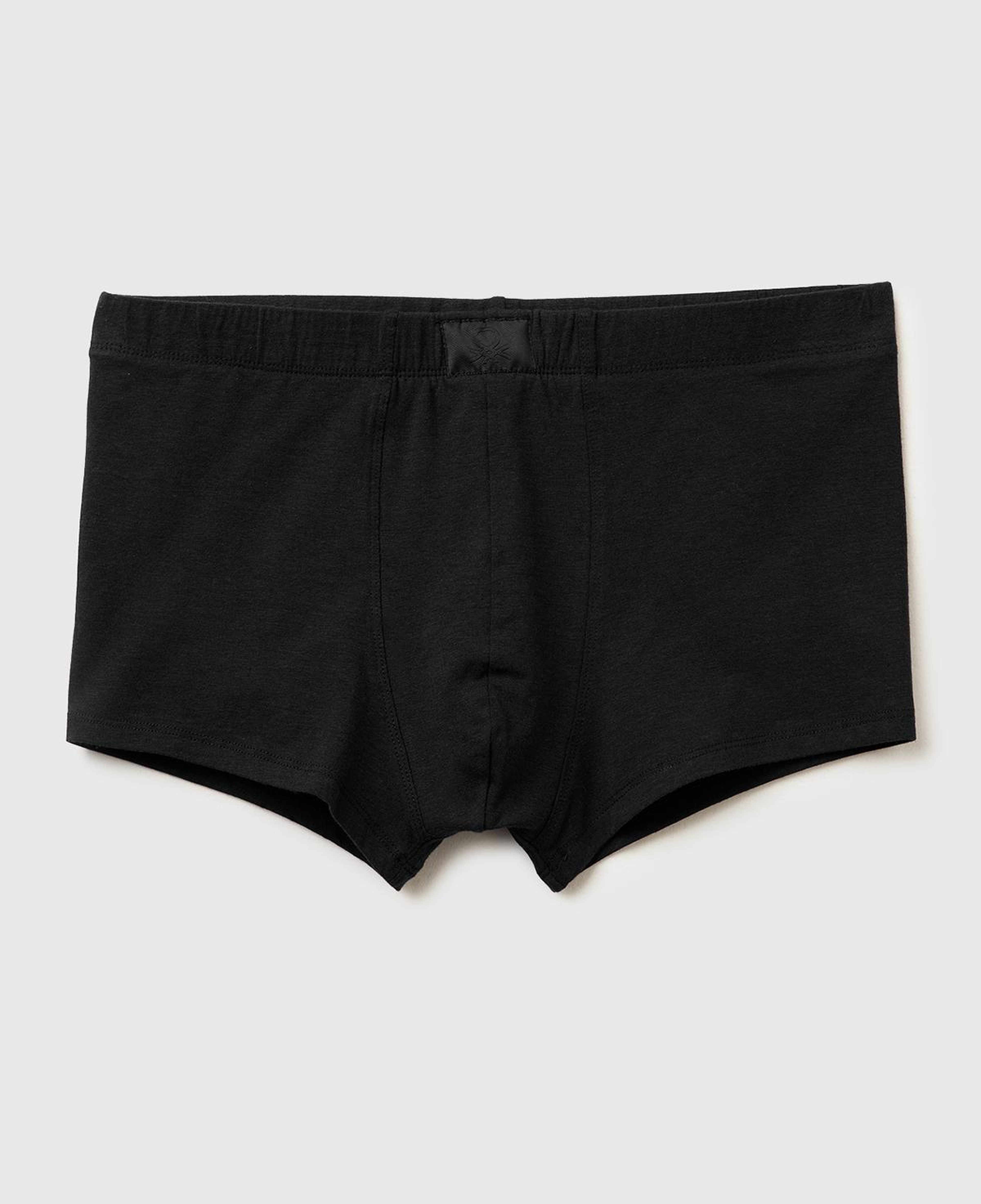 Erkek Siyah  Pamuk Karışımlı Logo Etiketli Boxer