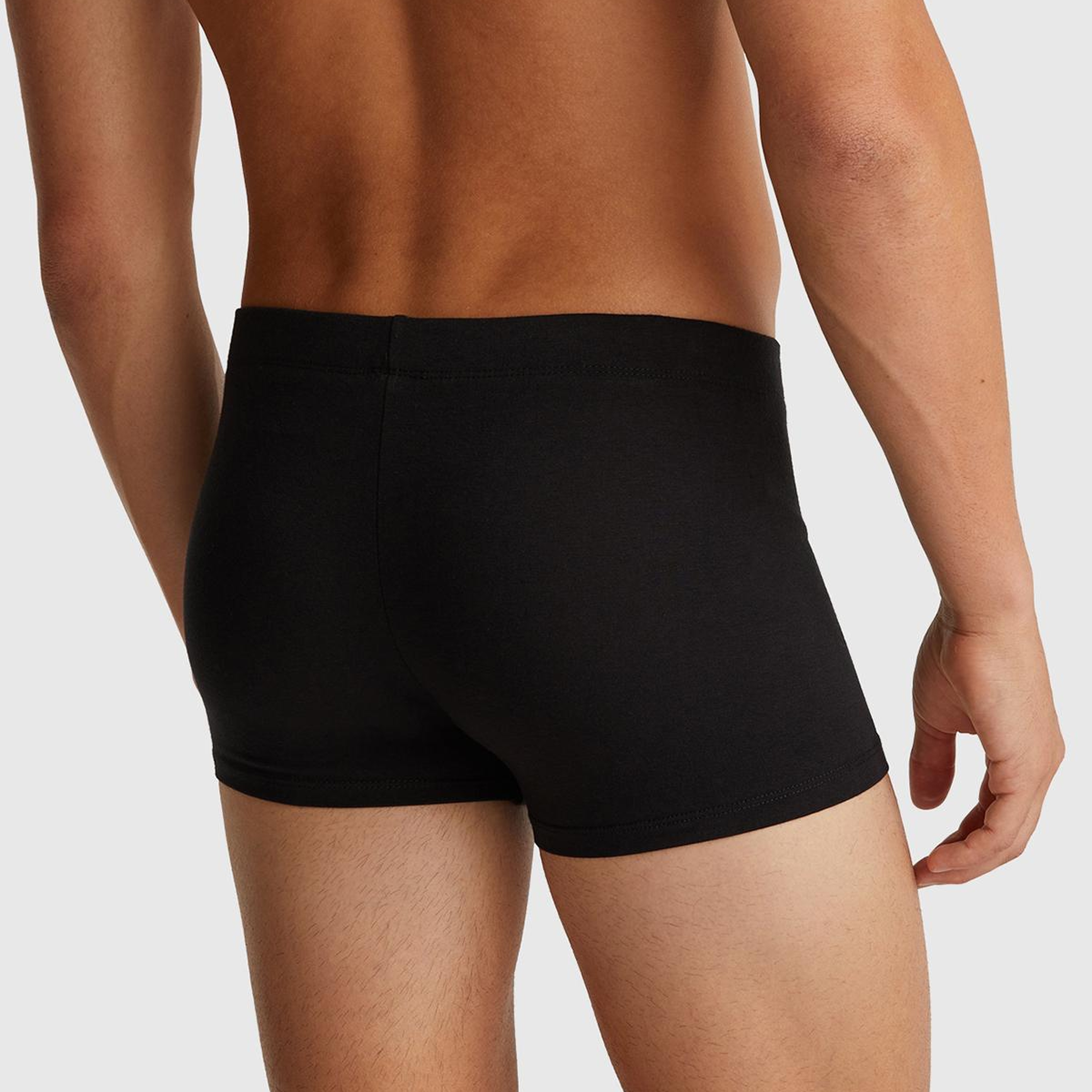 Erkek Siyah  Pamuk Karışımlı Logo Etiketli Boxer