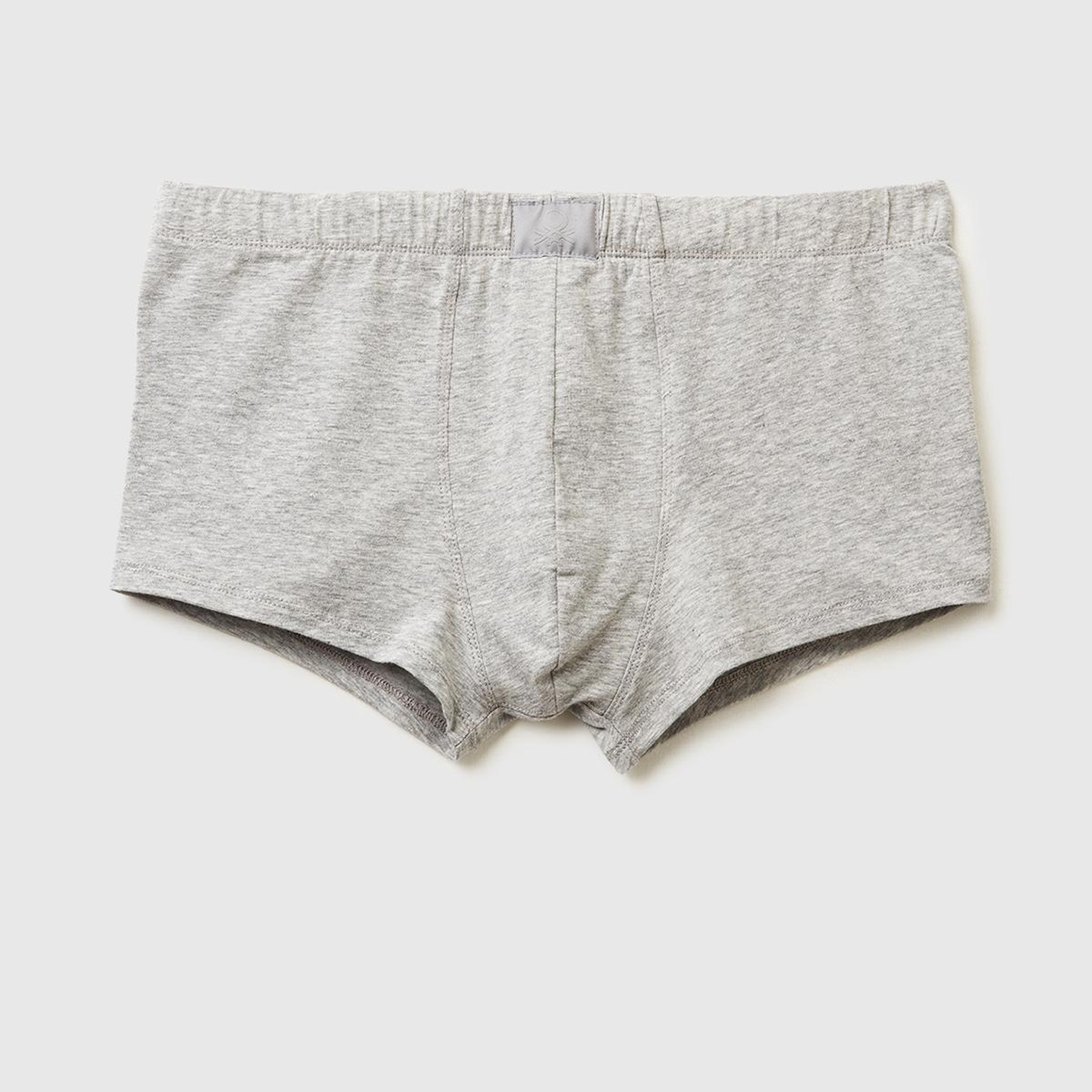 Erkek Gri Melanj  Pamuk Karışımlı Logo Etiketli Boxer