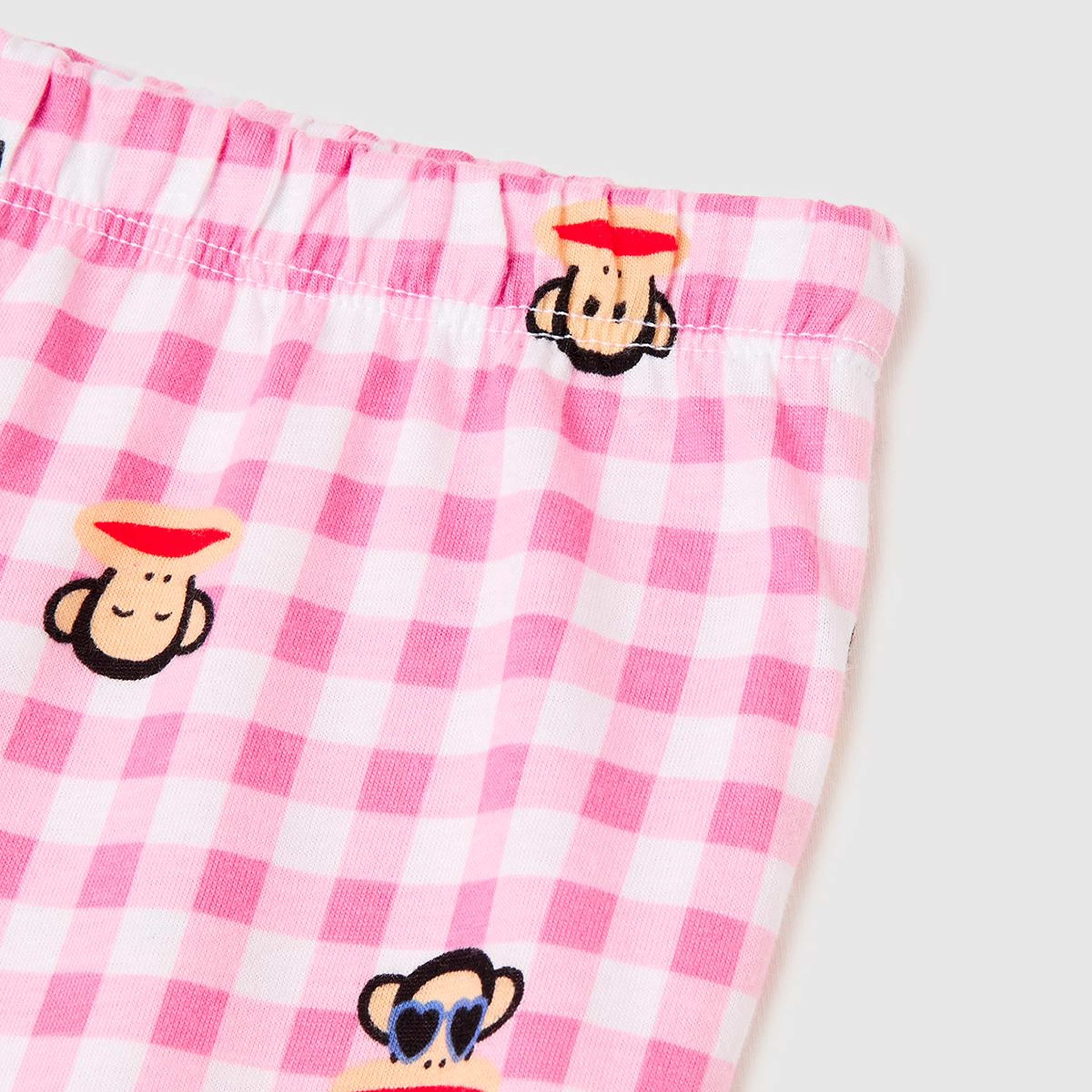Kız Çocuk Beyaz Kontrast Kol Detaylı Simli Baskılı Pijama Takımı