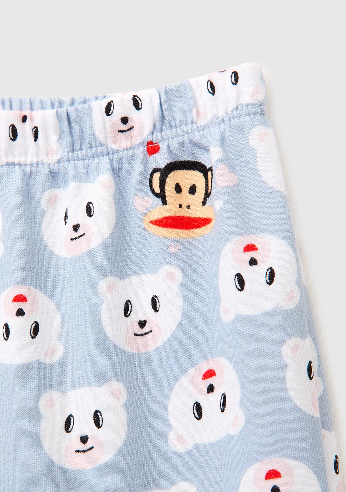 Kız Çocuk Mix Kontrast Kol Detaylı Simli Baskılı Pijama Takımı