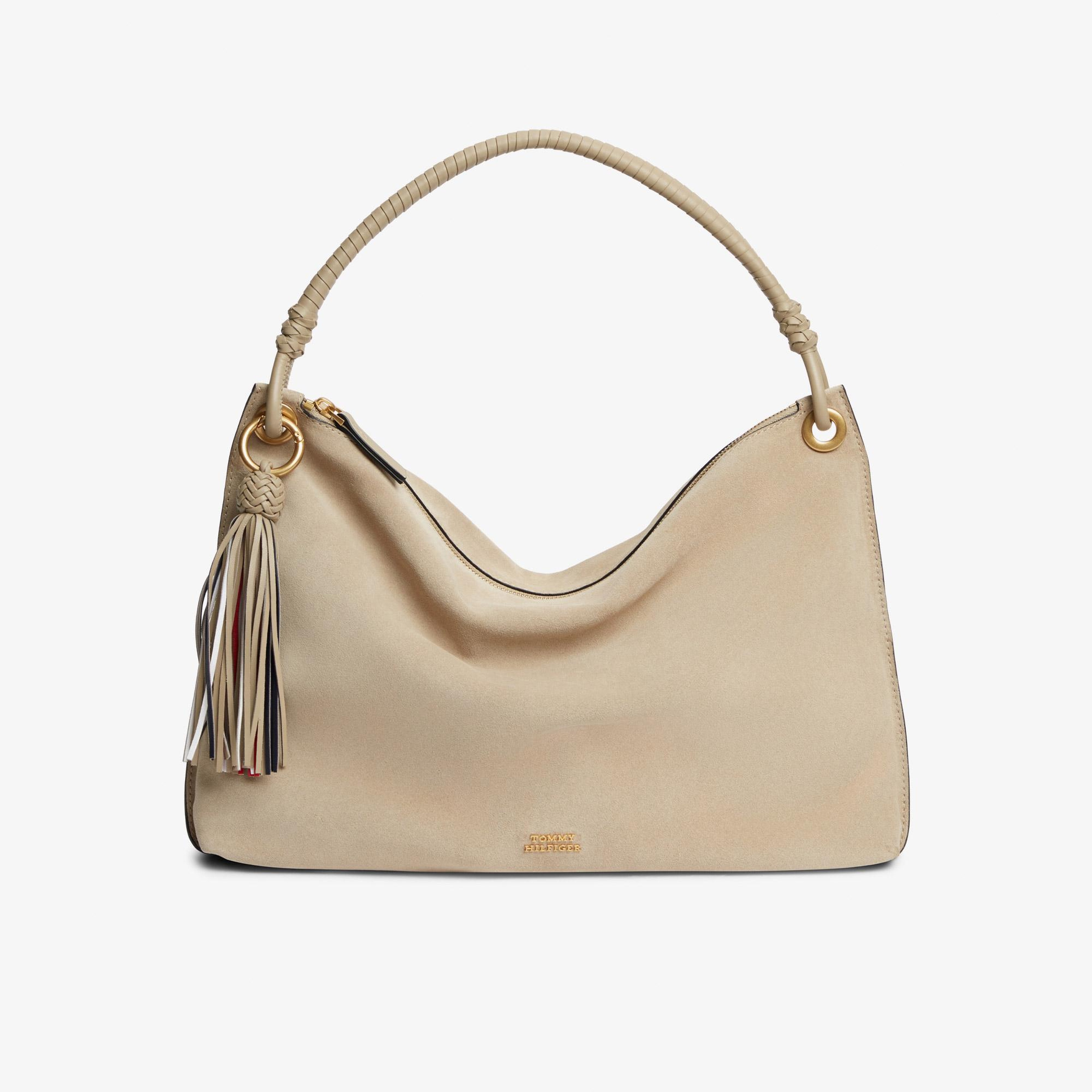 Tommy Hilfiger Statement Leather Kadın Haki Omuz Çantası