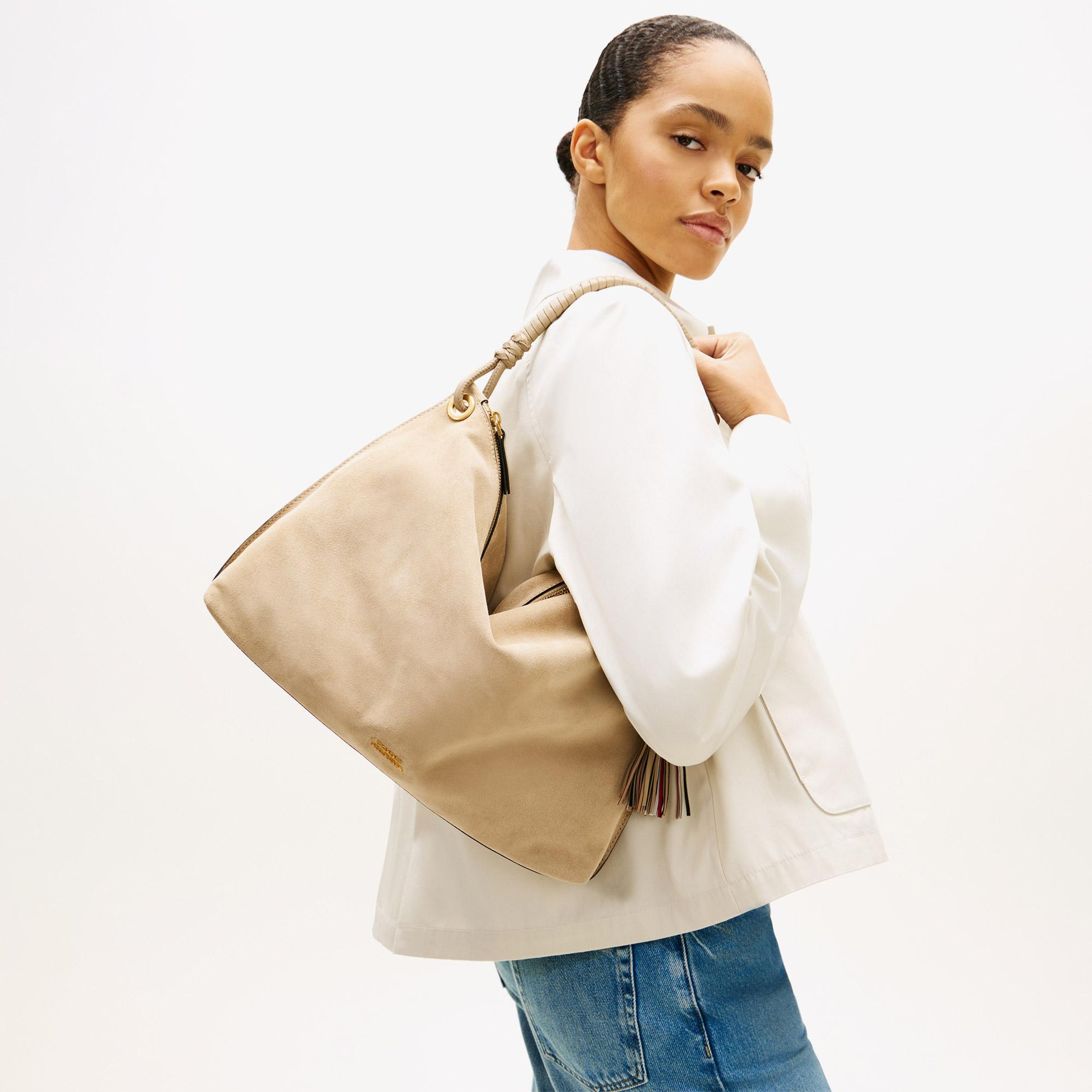 Tommy Hilfiger Statement Leather Kadın Haki Omuz Çantası