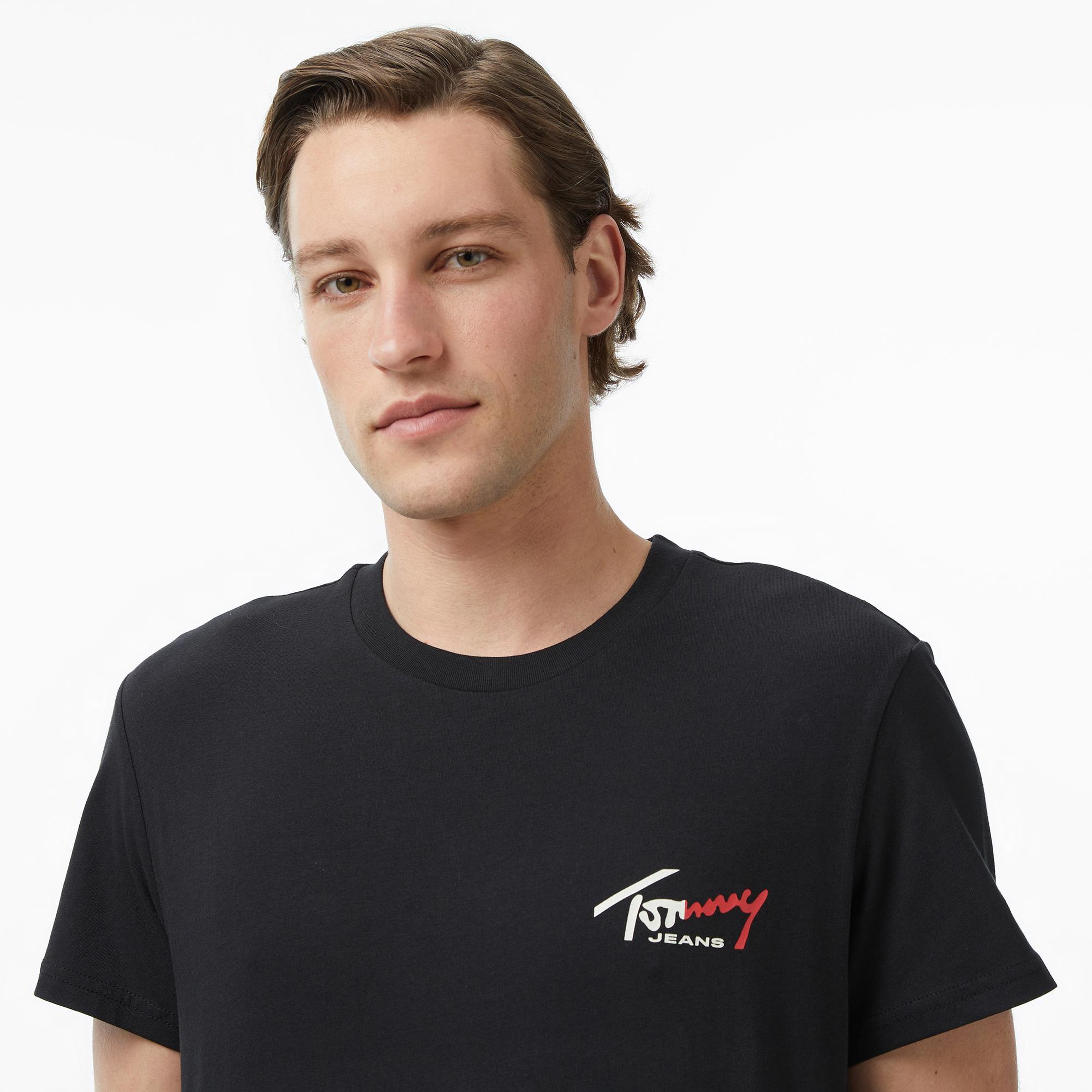 Tommy Hilfiger Signature Erkek Siyah T-Shirt