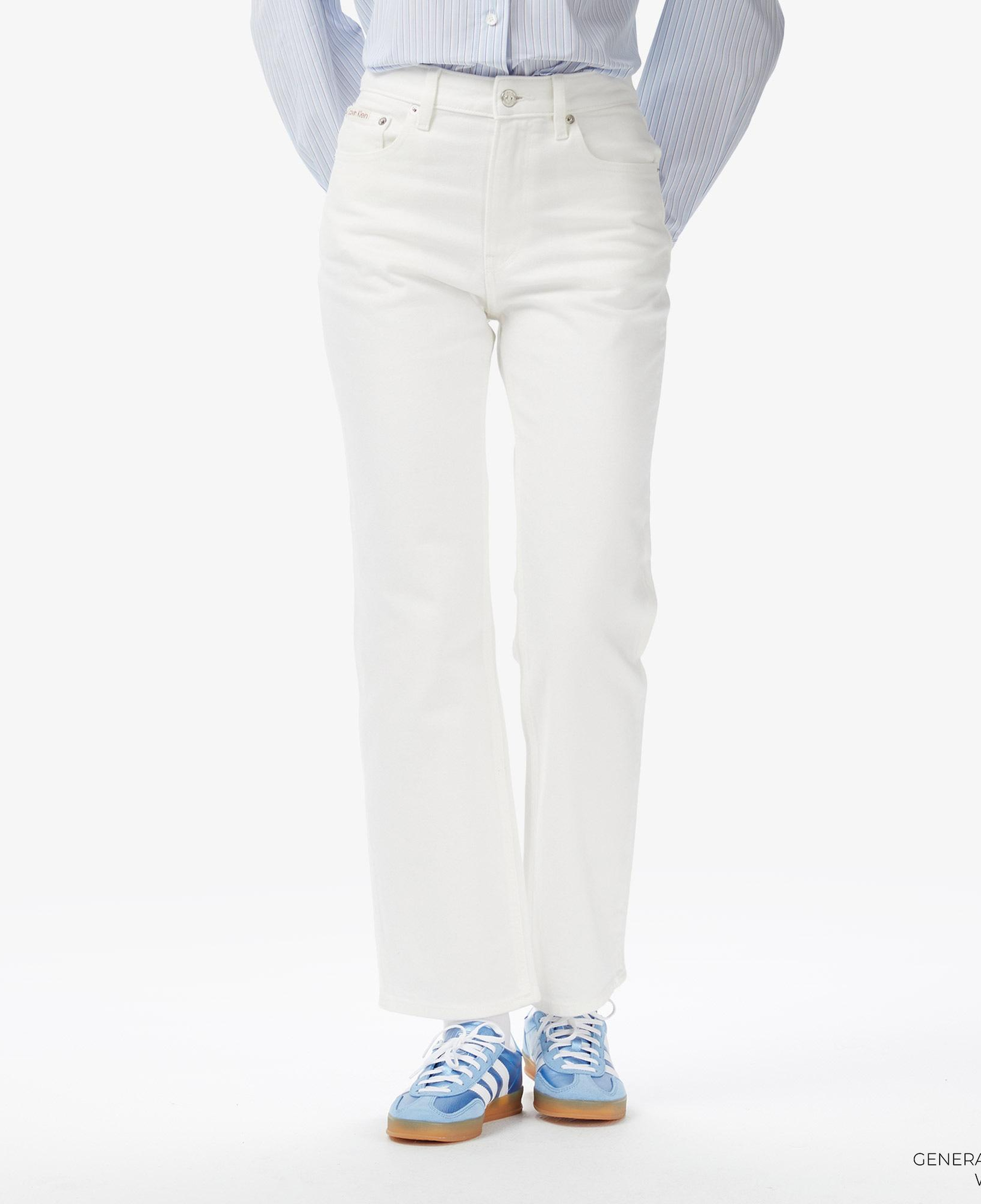 Calvin Klein High Rise Straight Kadın Beyaz Jean