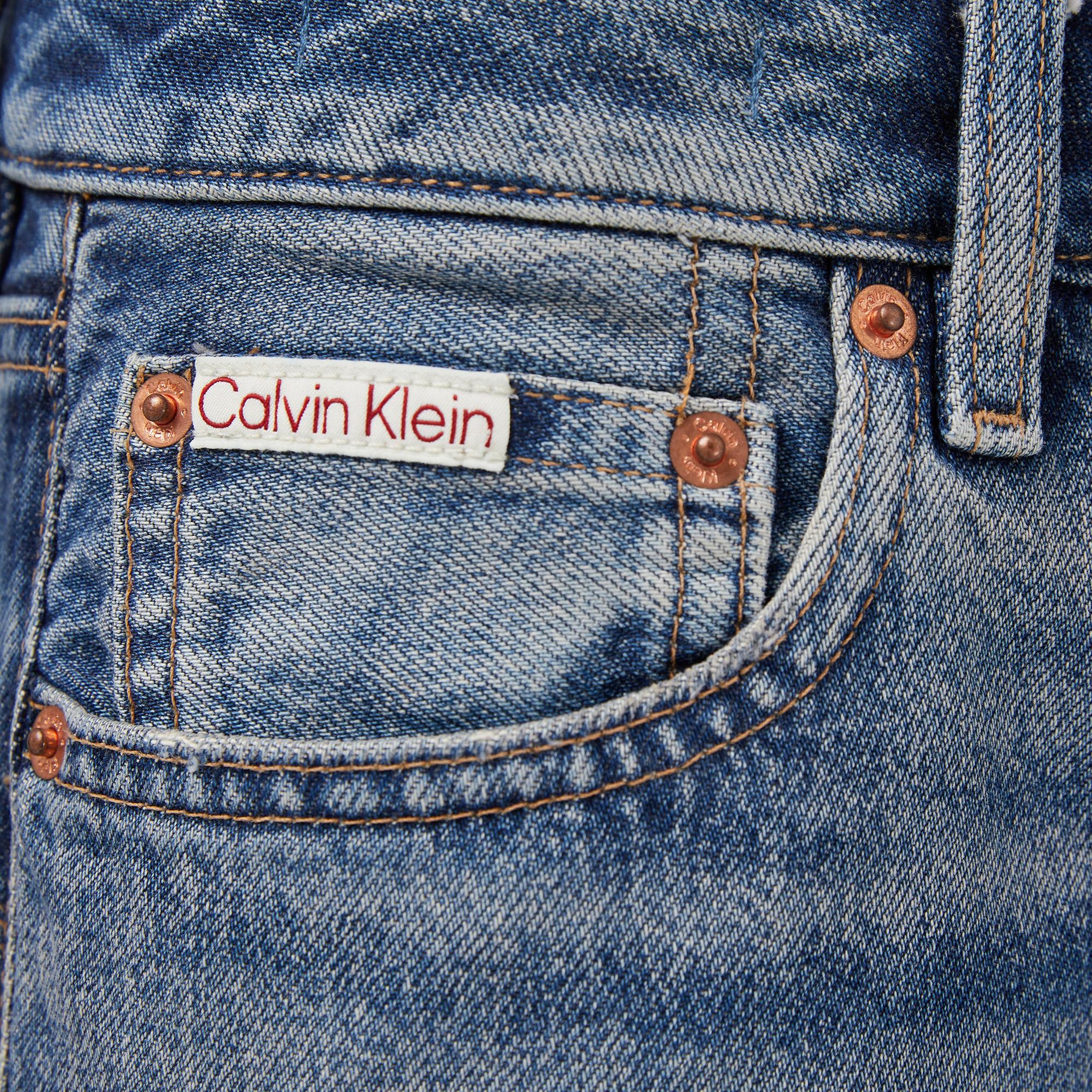 Calvin Klein Signature 90S Straight Sanded Kadın Mavi Jean