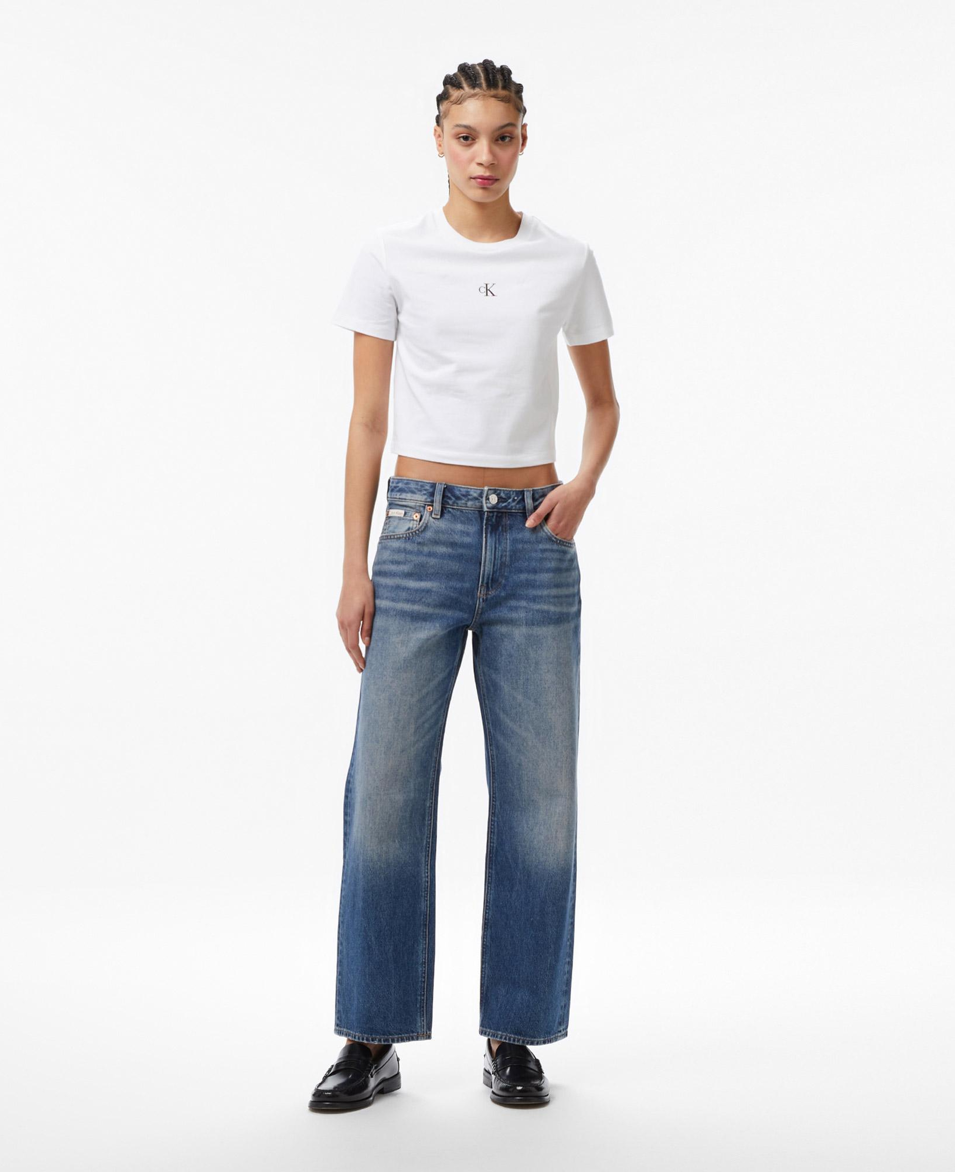 Calvin Klein Signature 90S Straight Sanded Kadın Mavi Jean