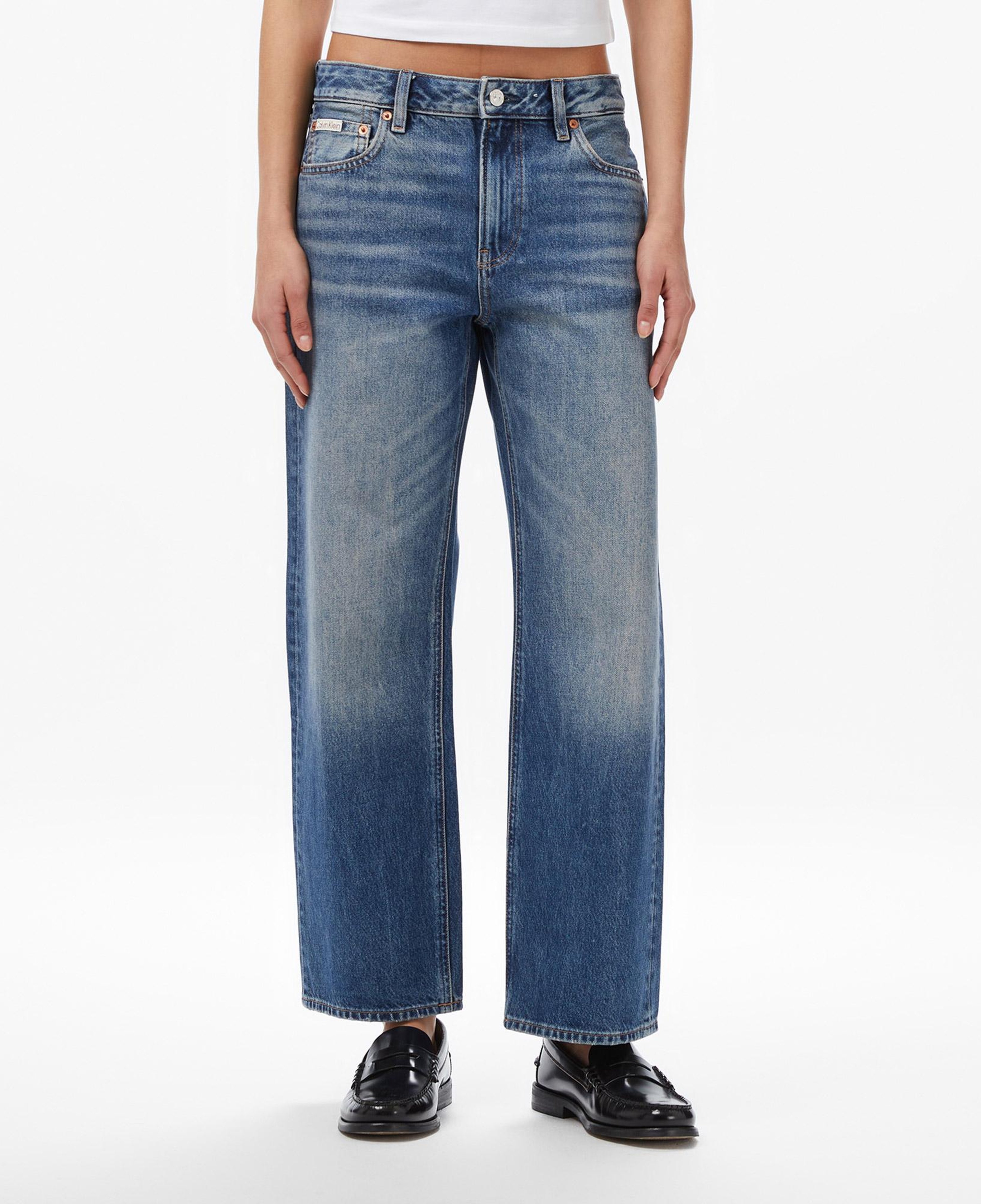 Calvin Klein Signature 90S Straight Sanded Kadın Mavi Jean