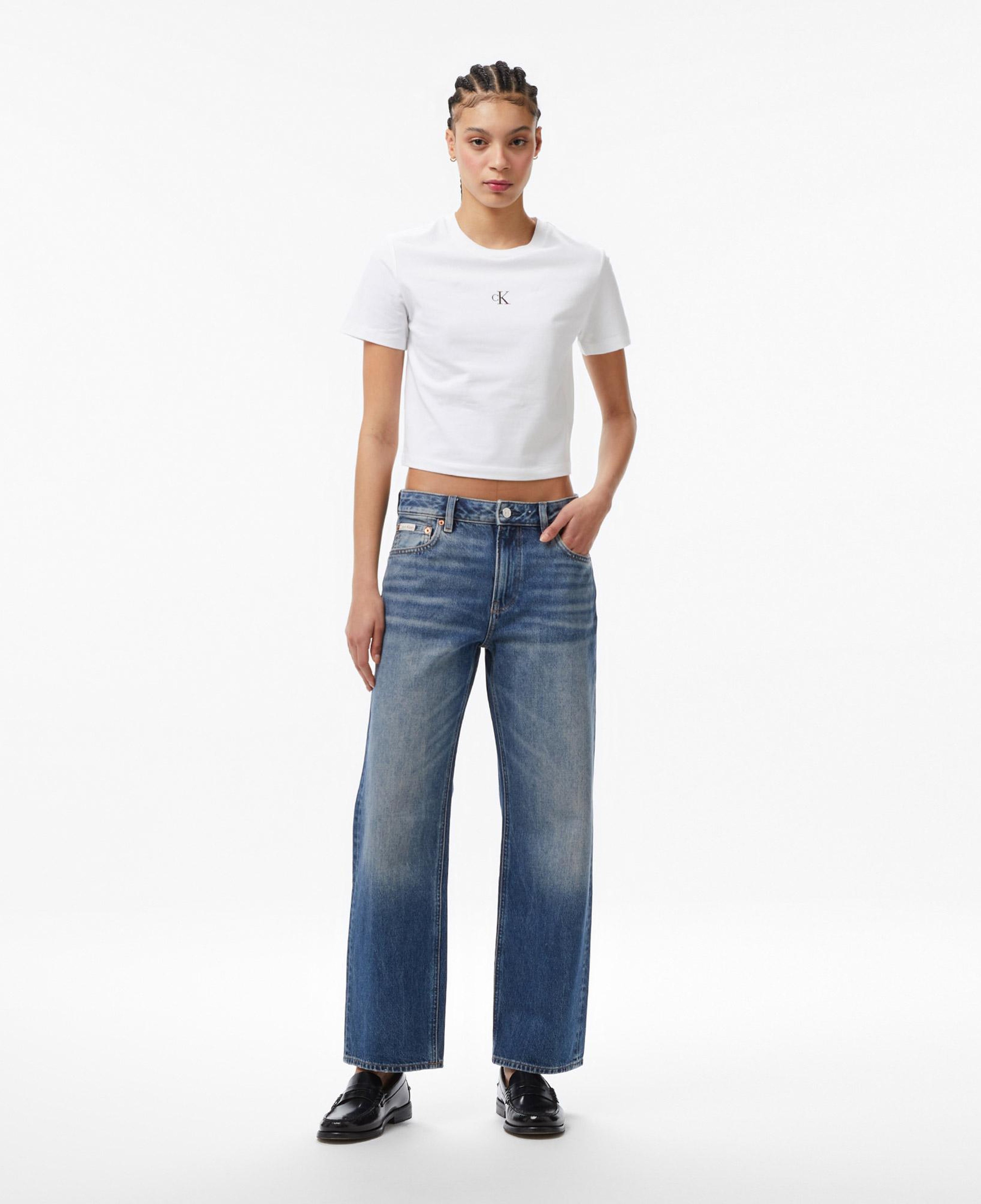 Calvin Klein Signature 90S Straight Sanded Kadın Mavi Jean