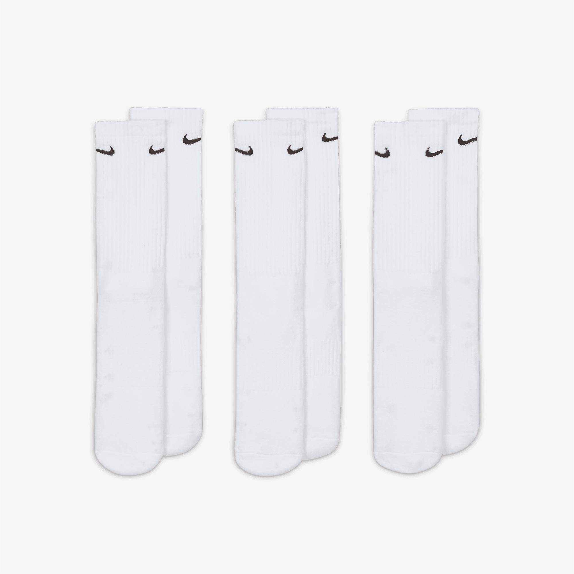 Nike Everyday Cushioned 3'lü Unisex Beyaz Çorap