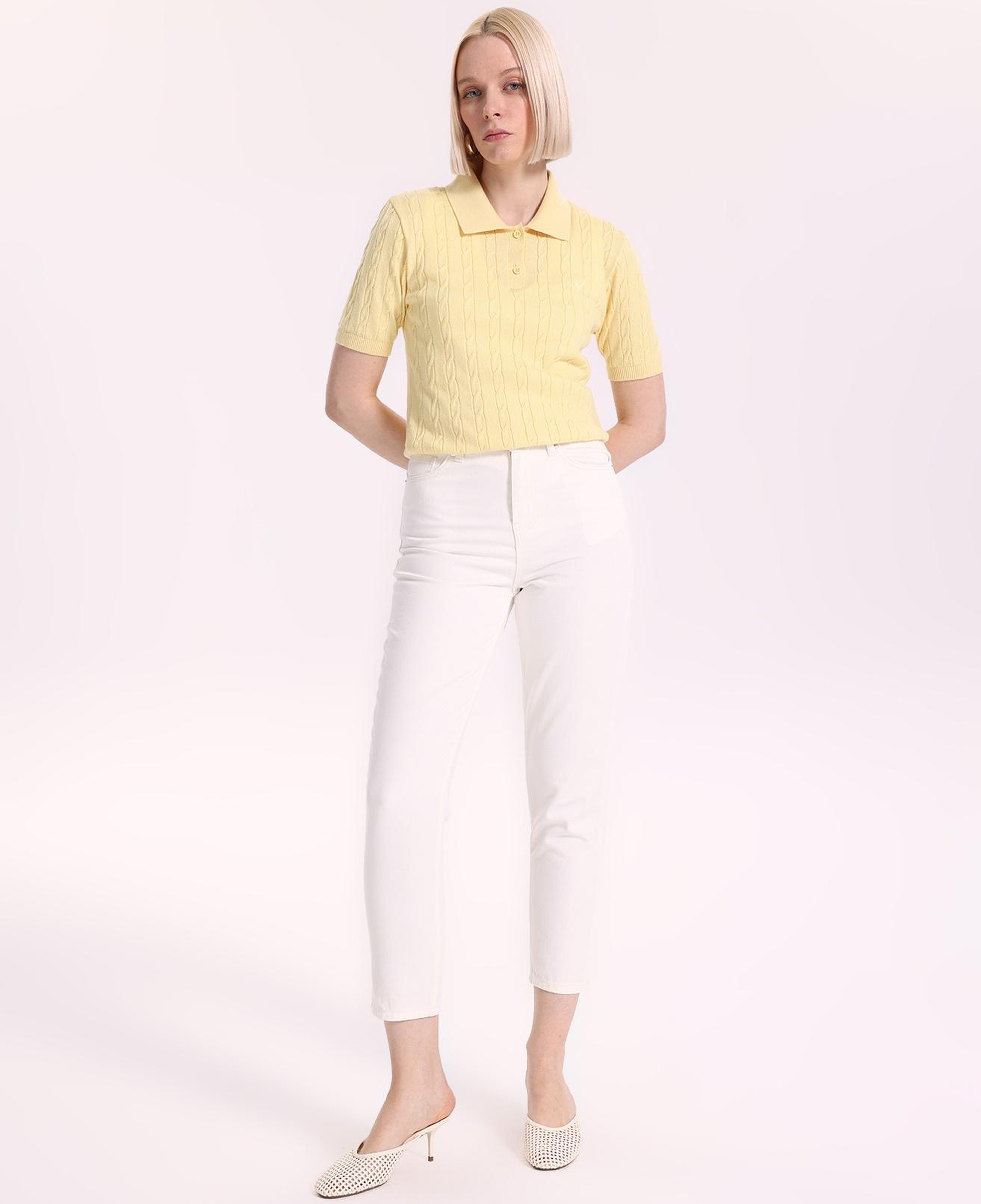 Fabrika Kırık Beyaz Kadın Mom Fit Denim Pantolon F4SL-PNT0343