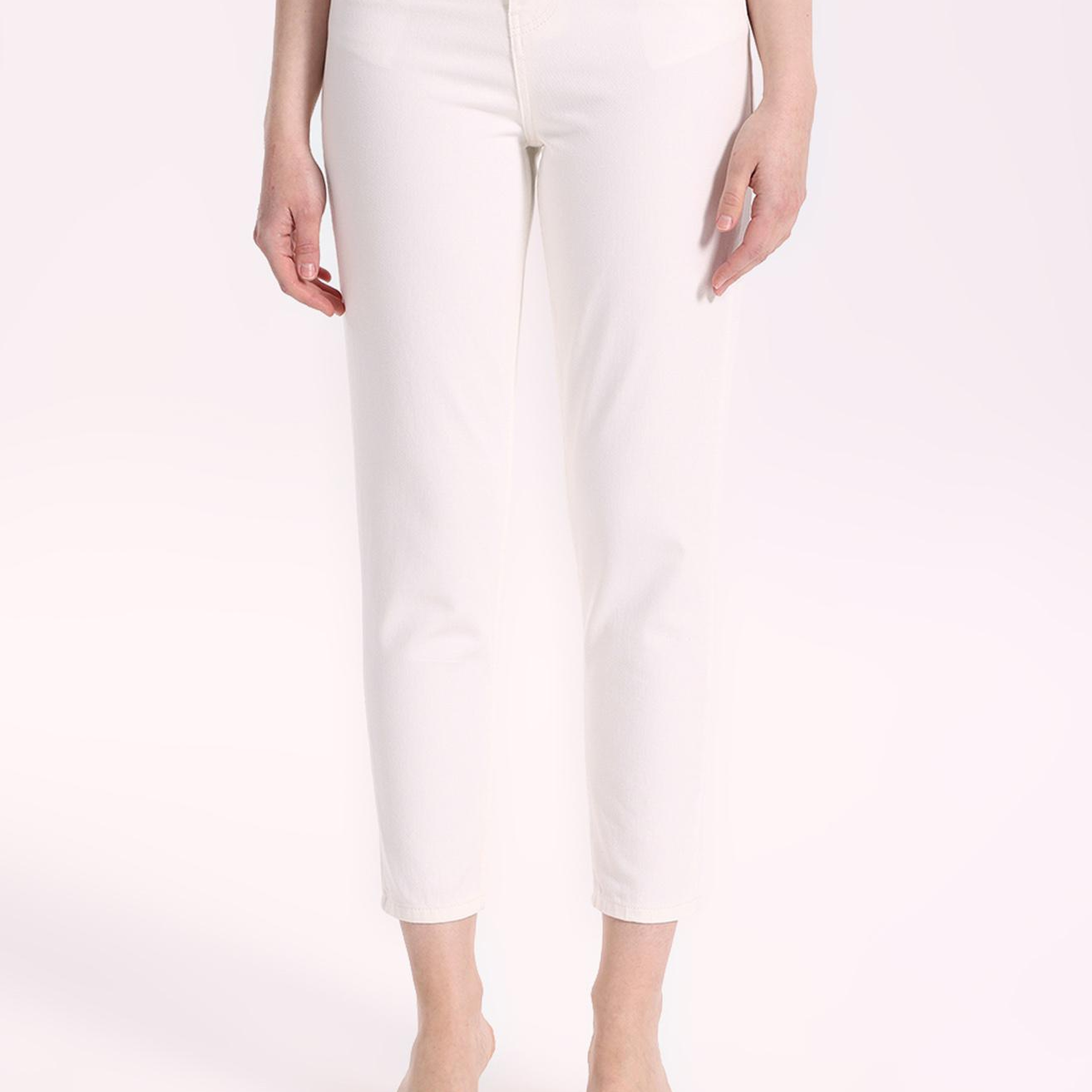 Fabrika Kırık Beyaz Kadın Mom Fit Denim Pantolon F4SL-PNT0343