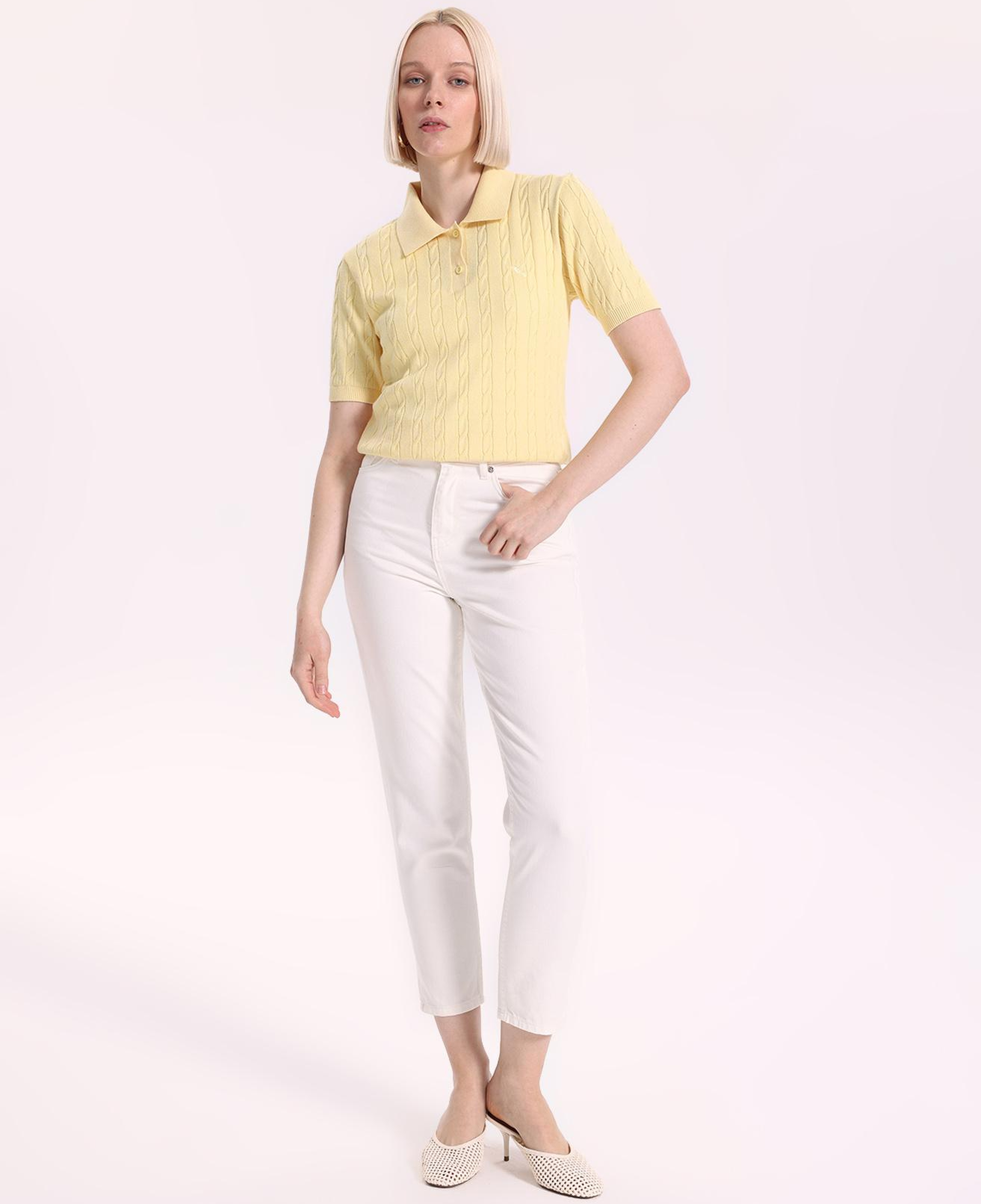 Fabrika Kırık Beyaz Kadın Mom Fit Denim Pantolon F4SL-PNT0343