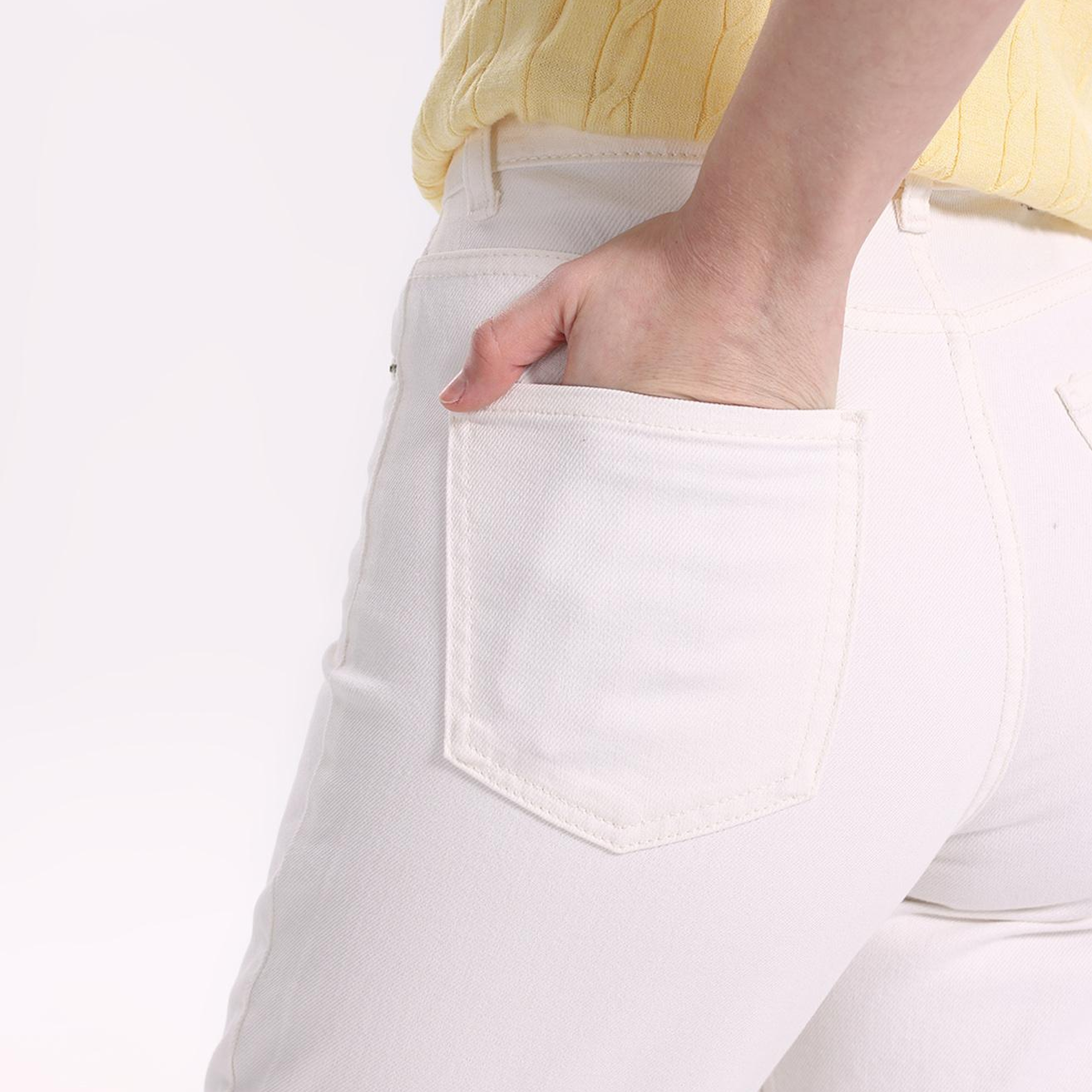 Fabrika Kırık Beyaz Kadın Mom Fit Denim Pantolon F4SL-PNT0343