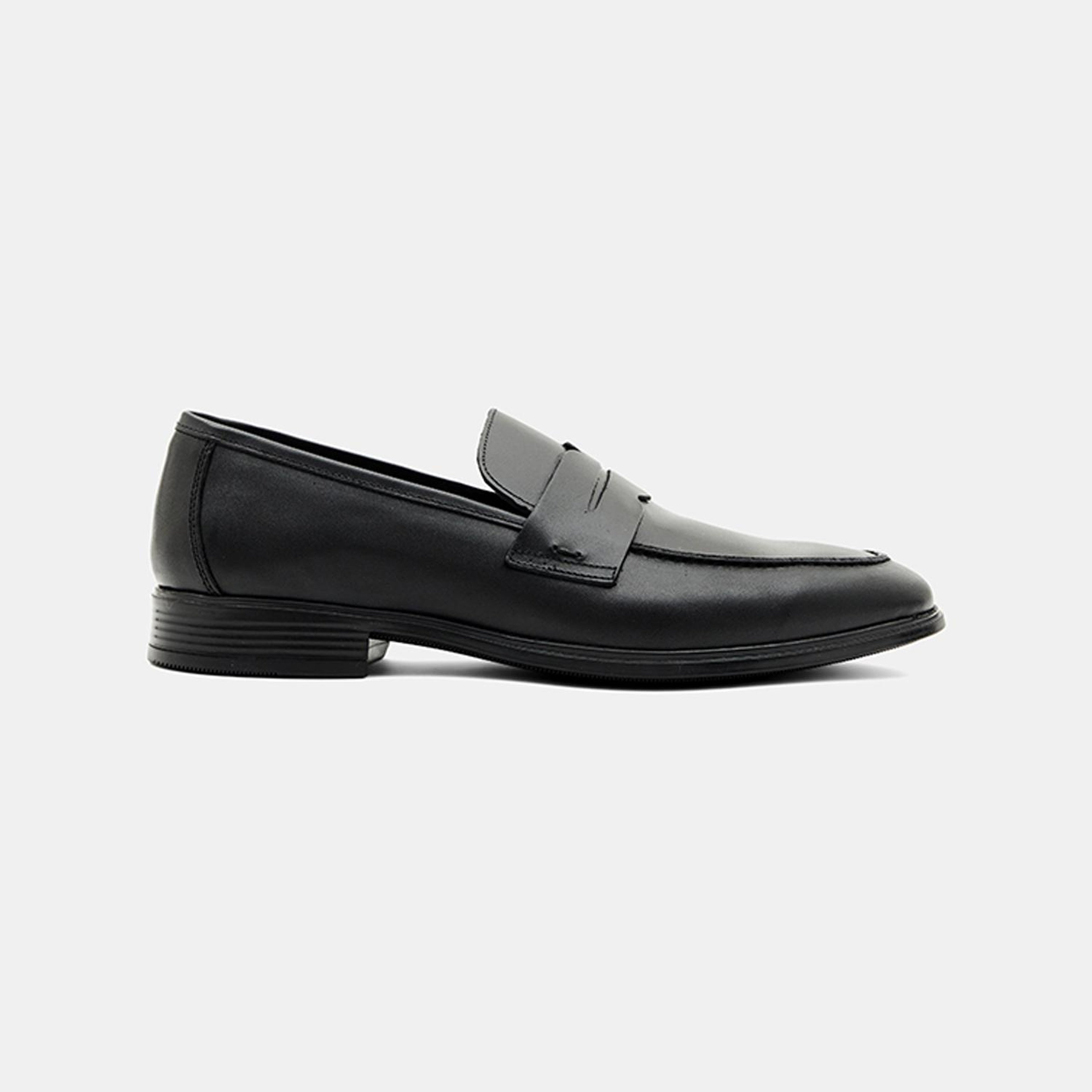 Erkek Siyah Klasik Slip-On Deri Loafer