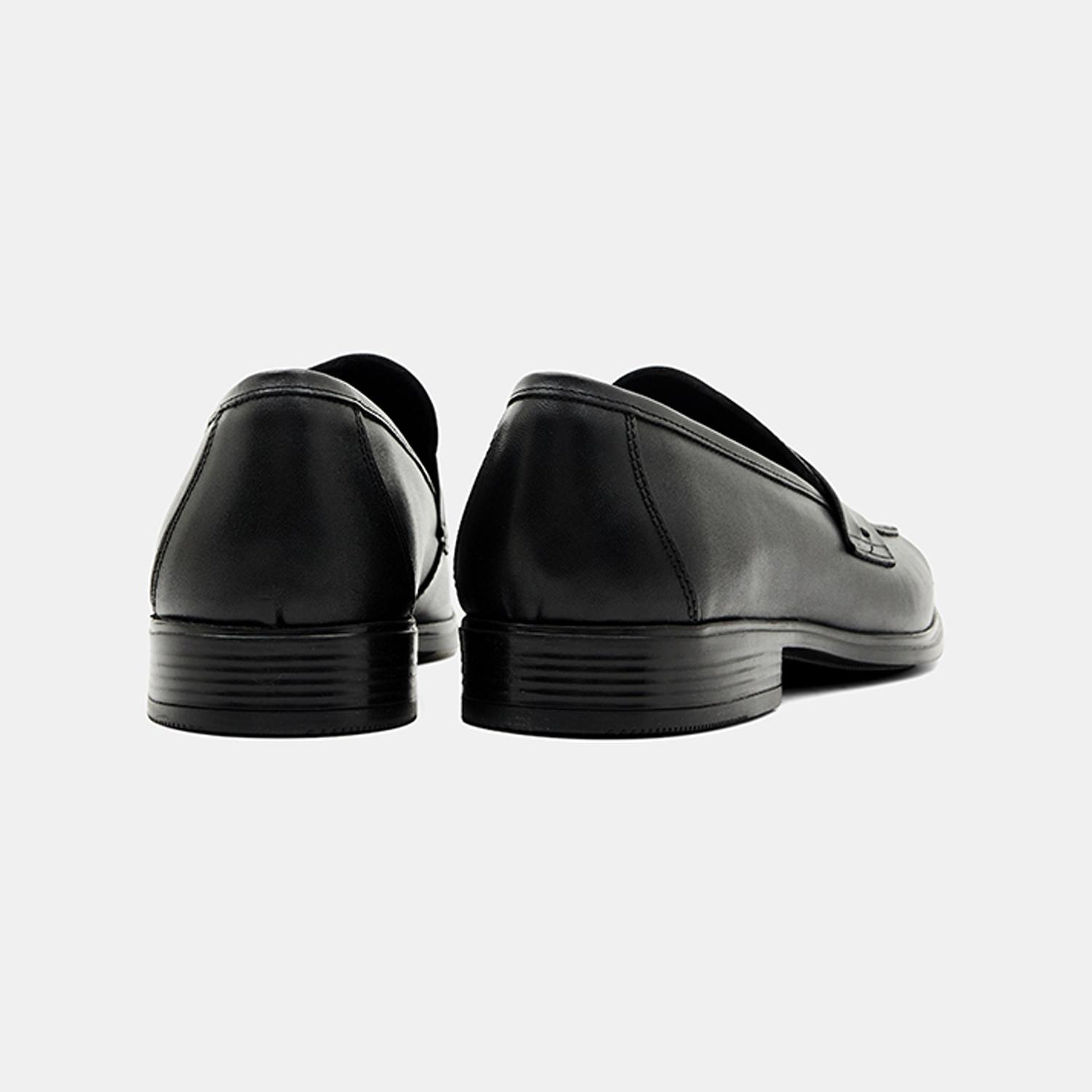 Erkek Siyah Klasik Slip-On Deri Loafer