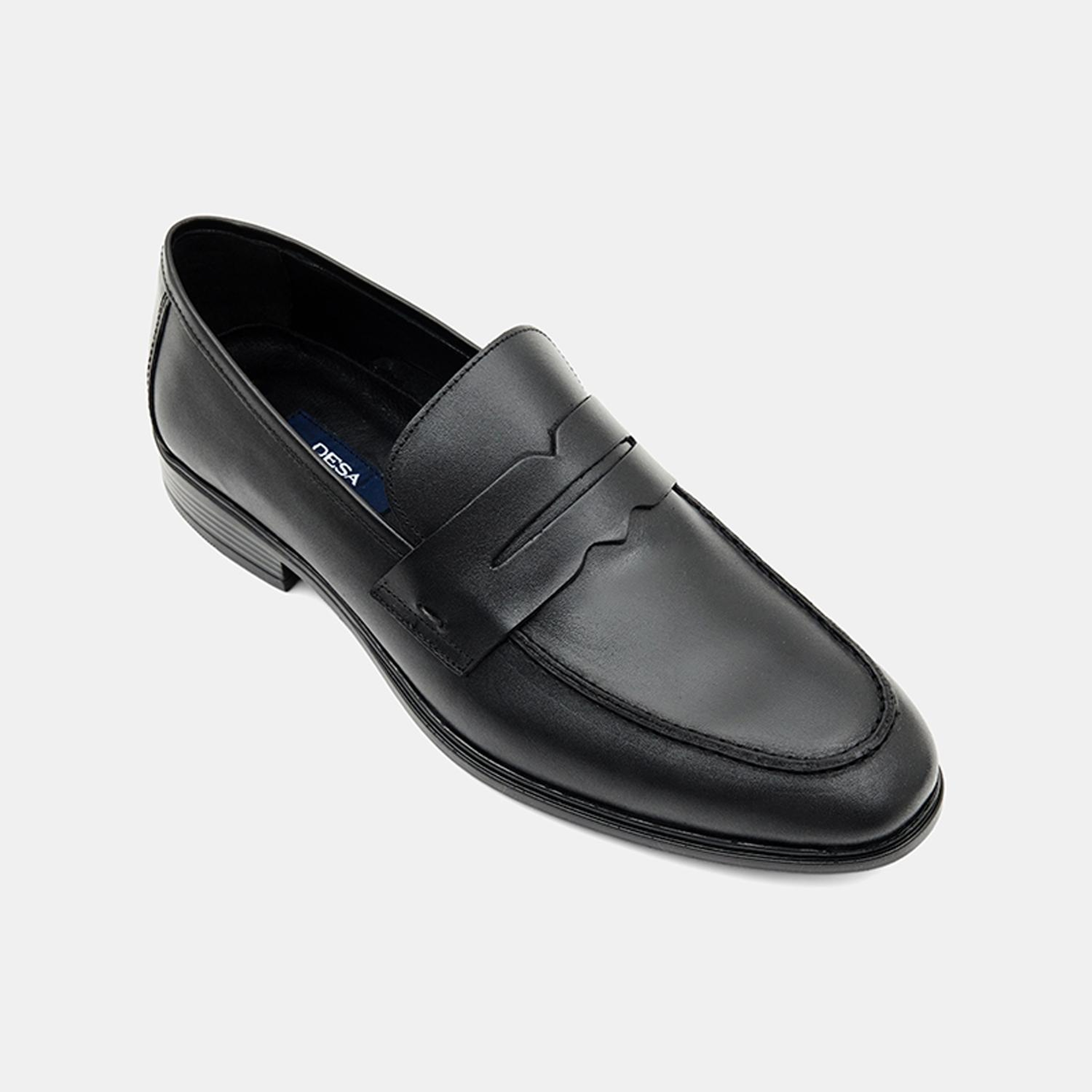 Erkek Siyah Klasik Slip-On Deri Loafer