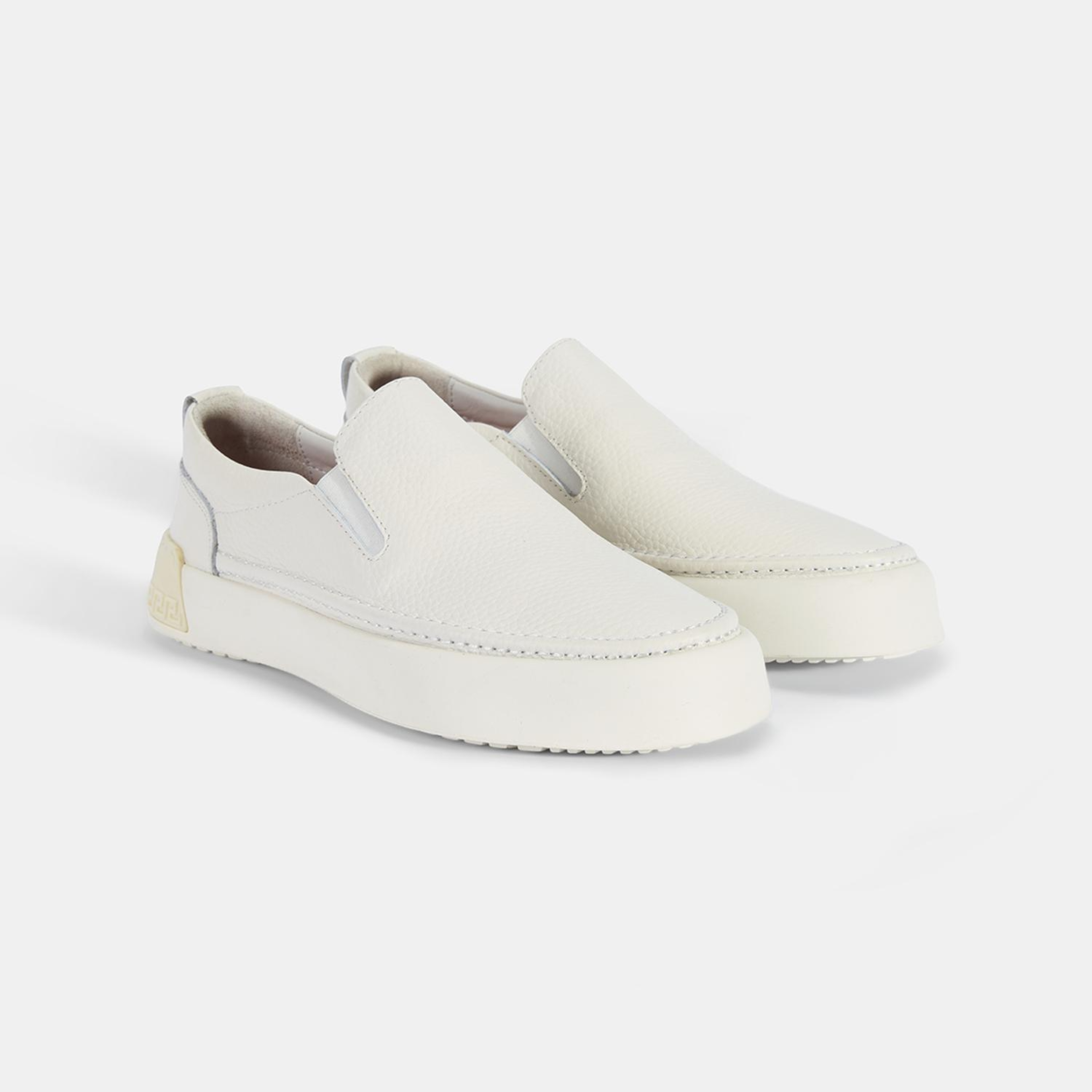 Erkek Beyaz Slip-On Deri Loafer