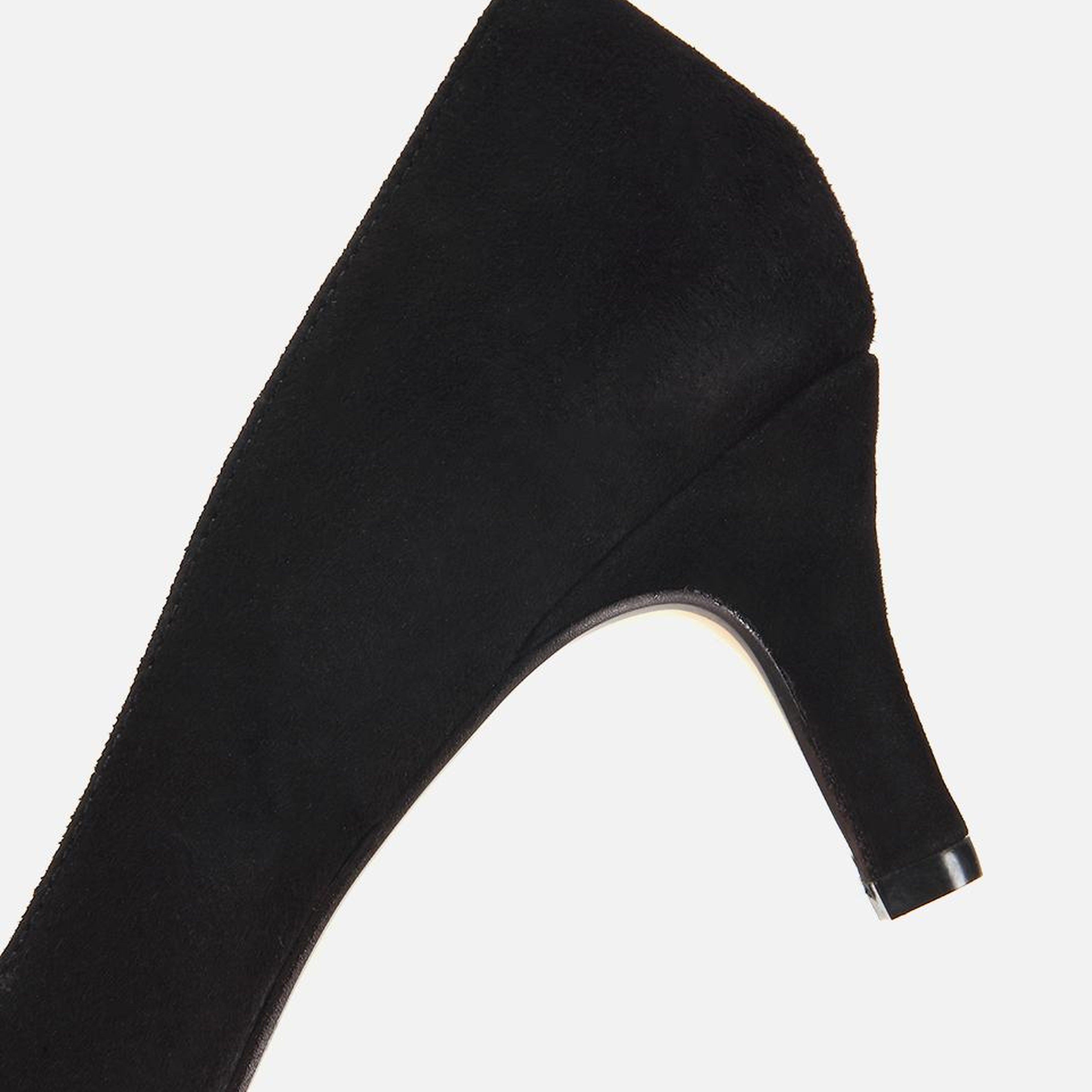 Kadın Süet Deri Siyah Kısa Topuklu Stiletto
