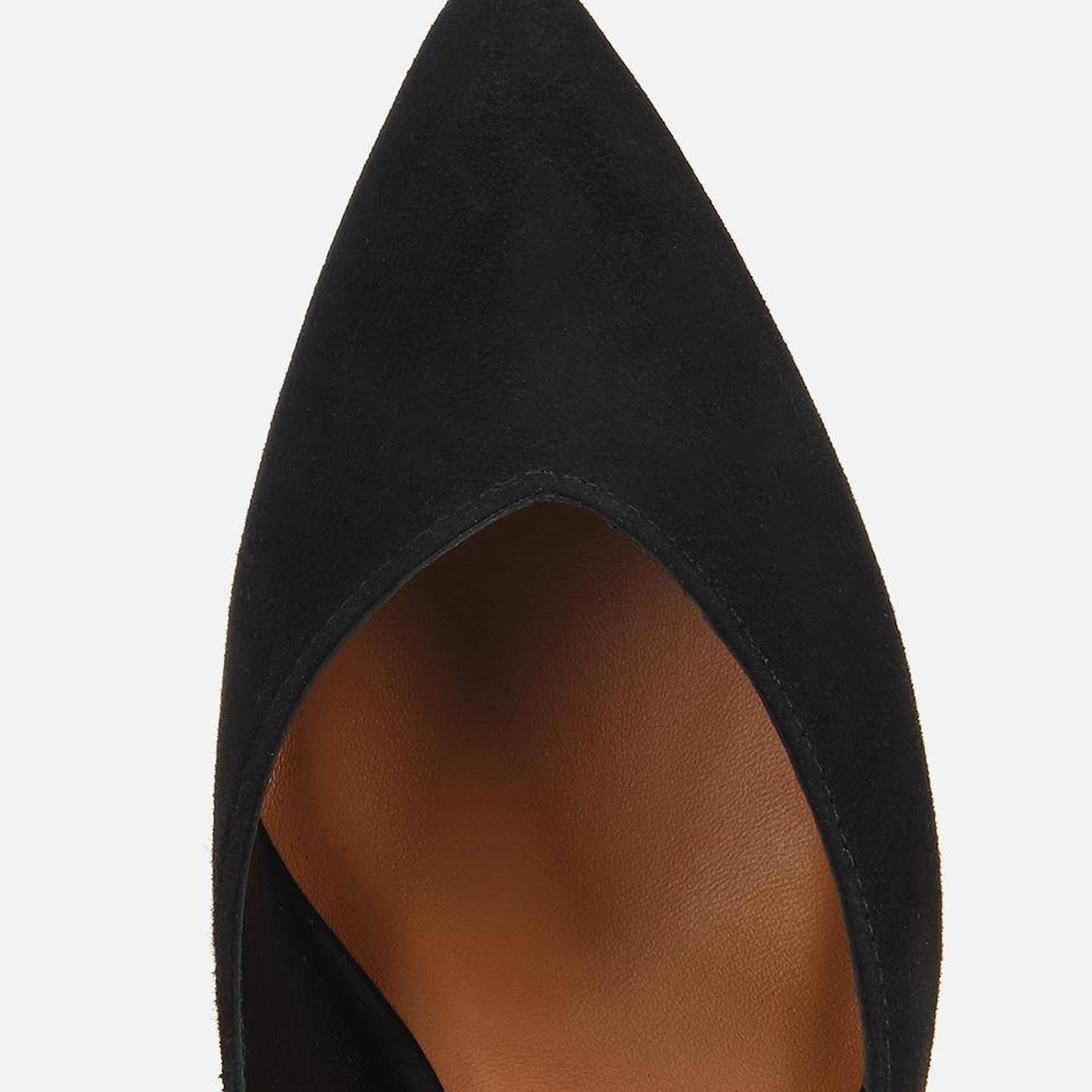 Kadın Süet Deri Siyah Kısa Topuklu Stiletto