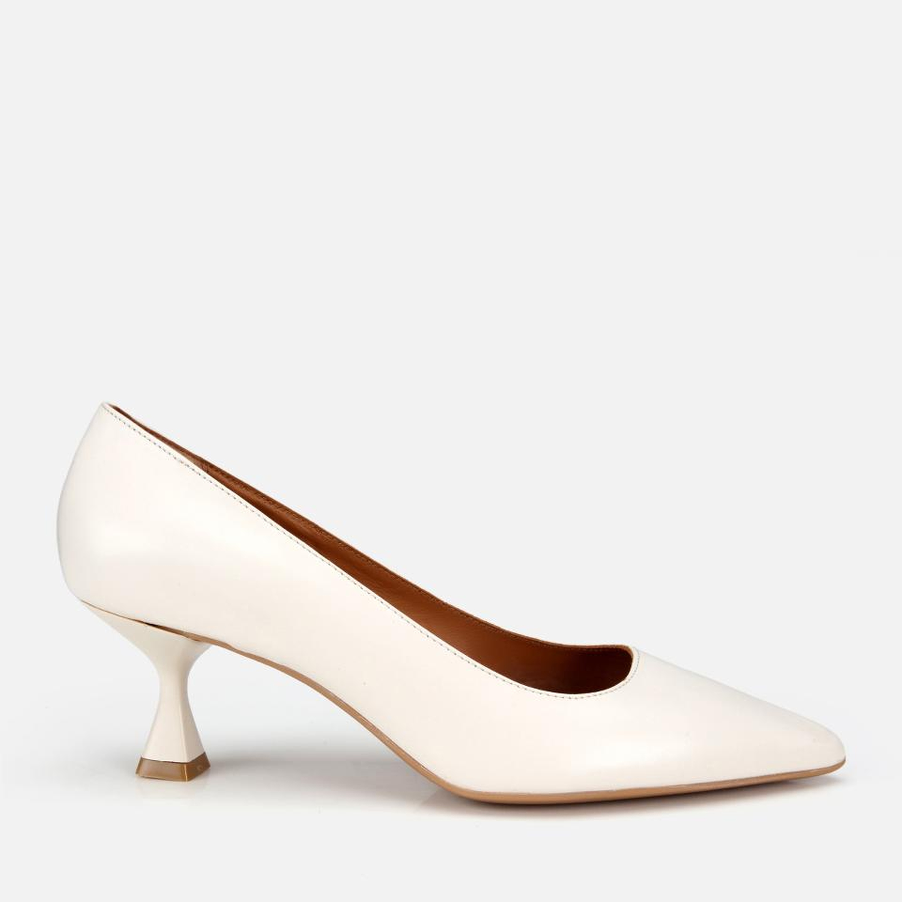 Kadın Deri Kemik Kısa Topuklu Stiletto