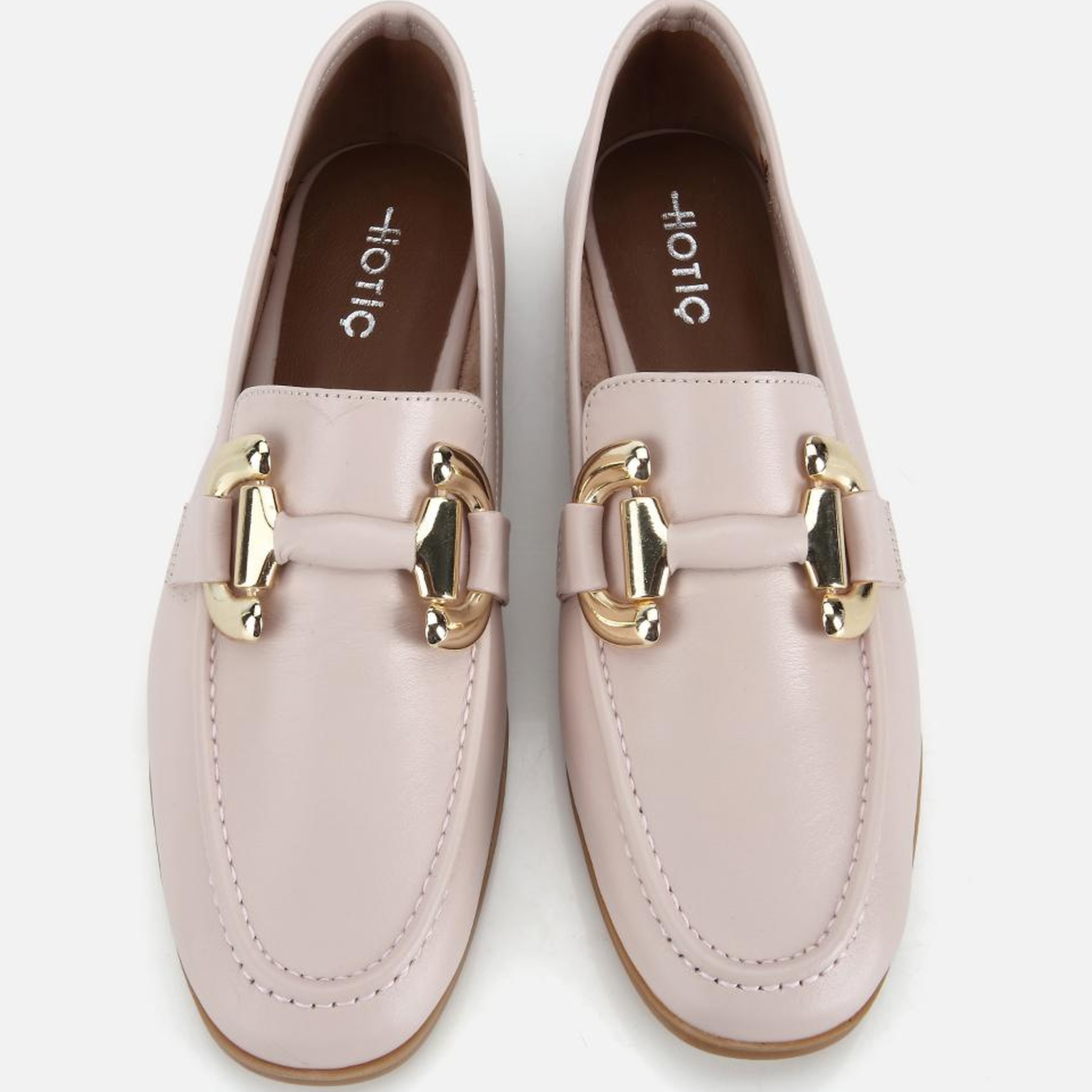 Kadın Deri Bej Toka Detaylı Klasik Loafer