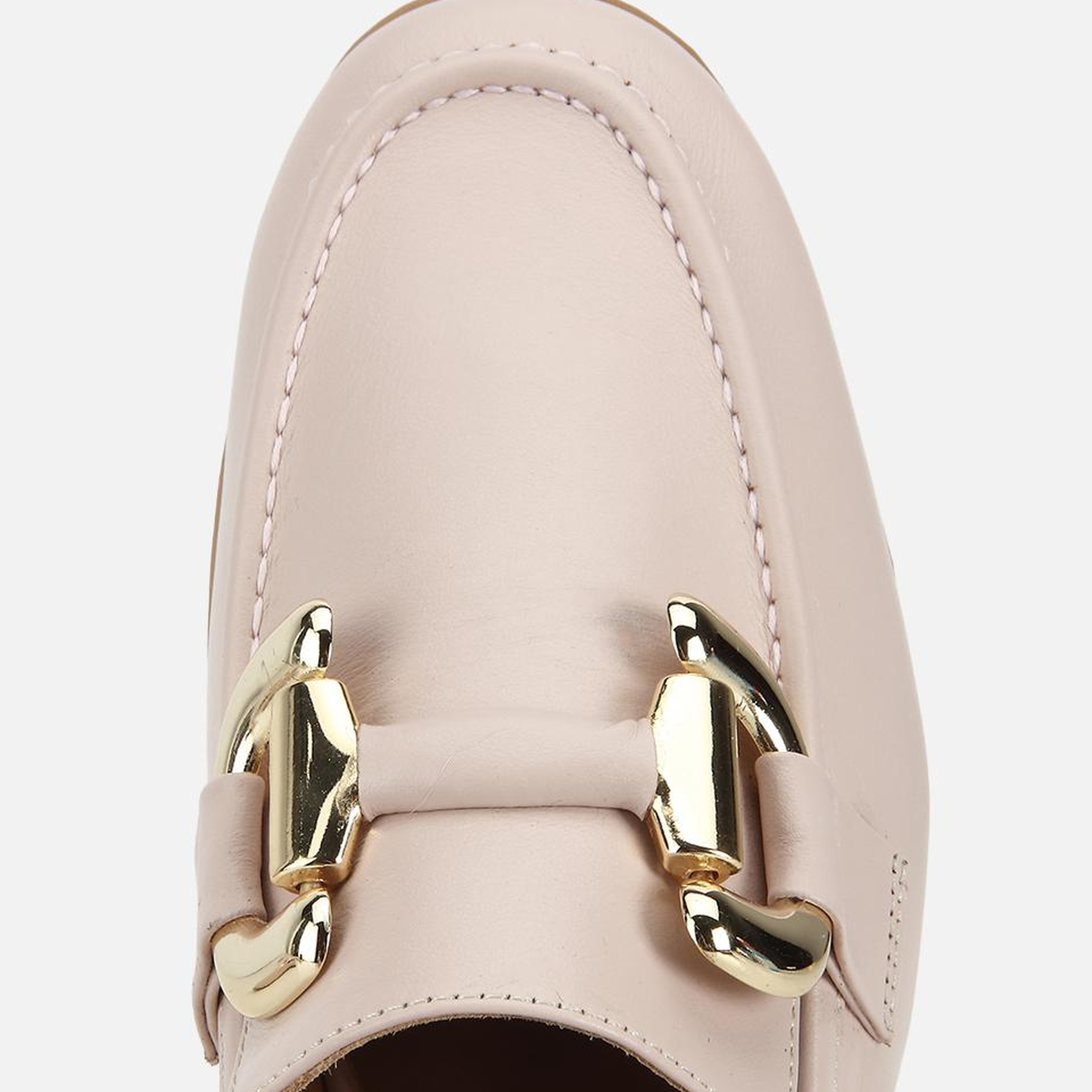 Kadın Deri Bej Toka Detaylı Klasik Loafer