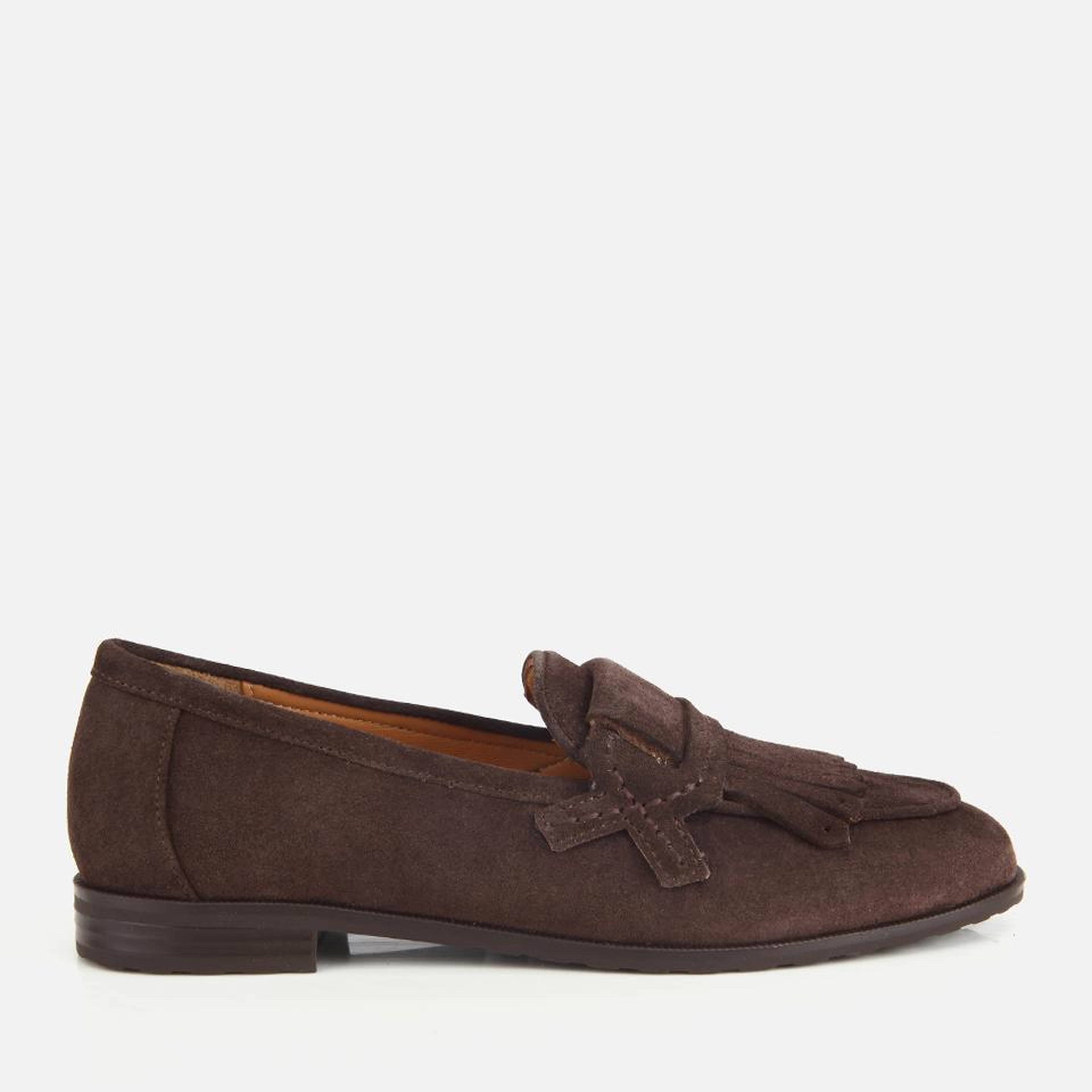 Kadın Süet Deri Kahverengi Püskül Detaylı Klasik Loafer